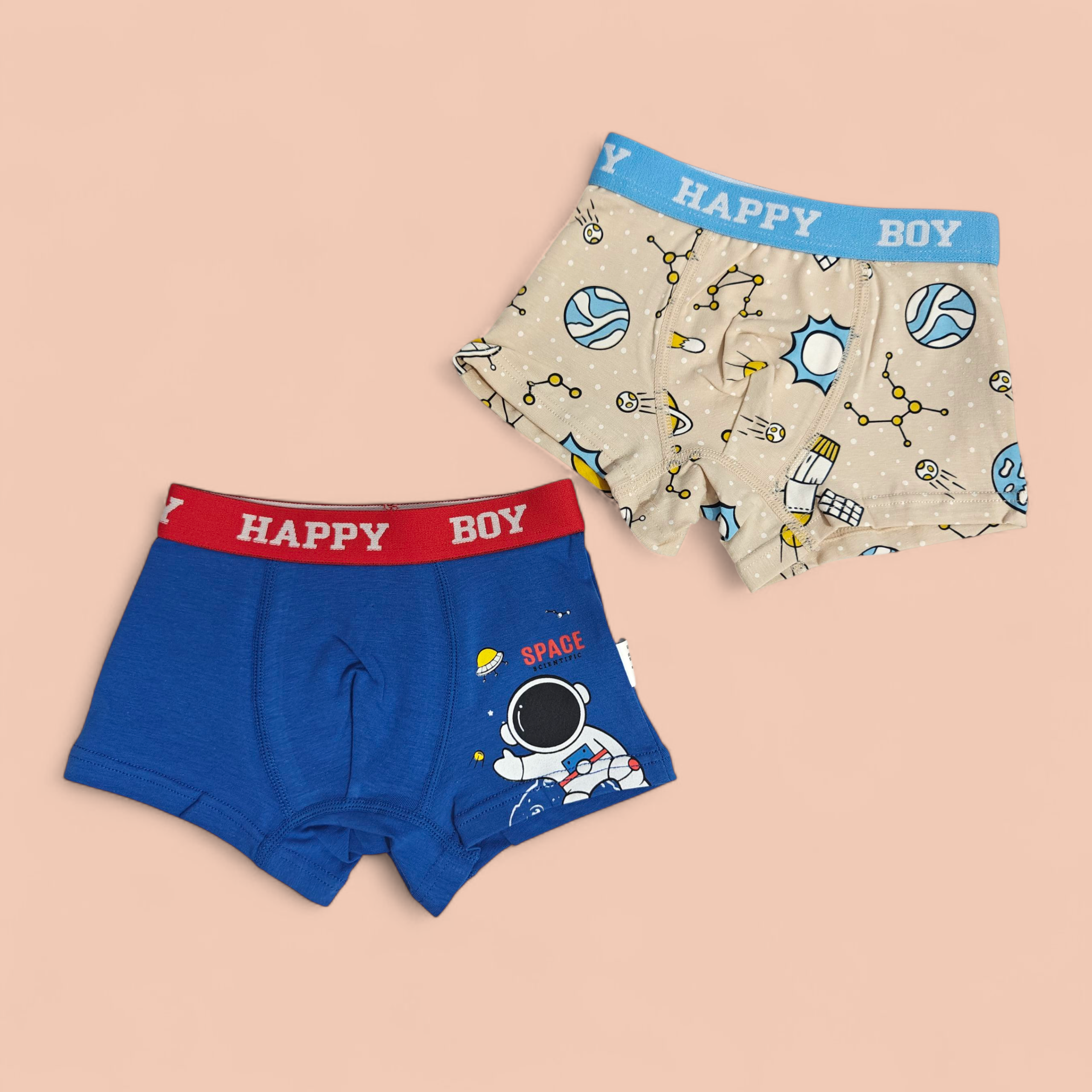 ASSORTED PACK OF 2 VEHICLE & ASTRONAUT PRINTED BRIEFS - MULTICOLOR
