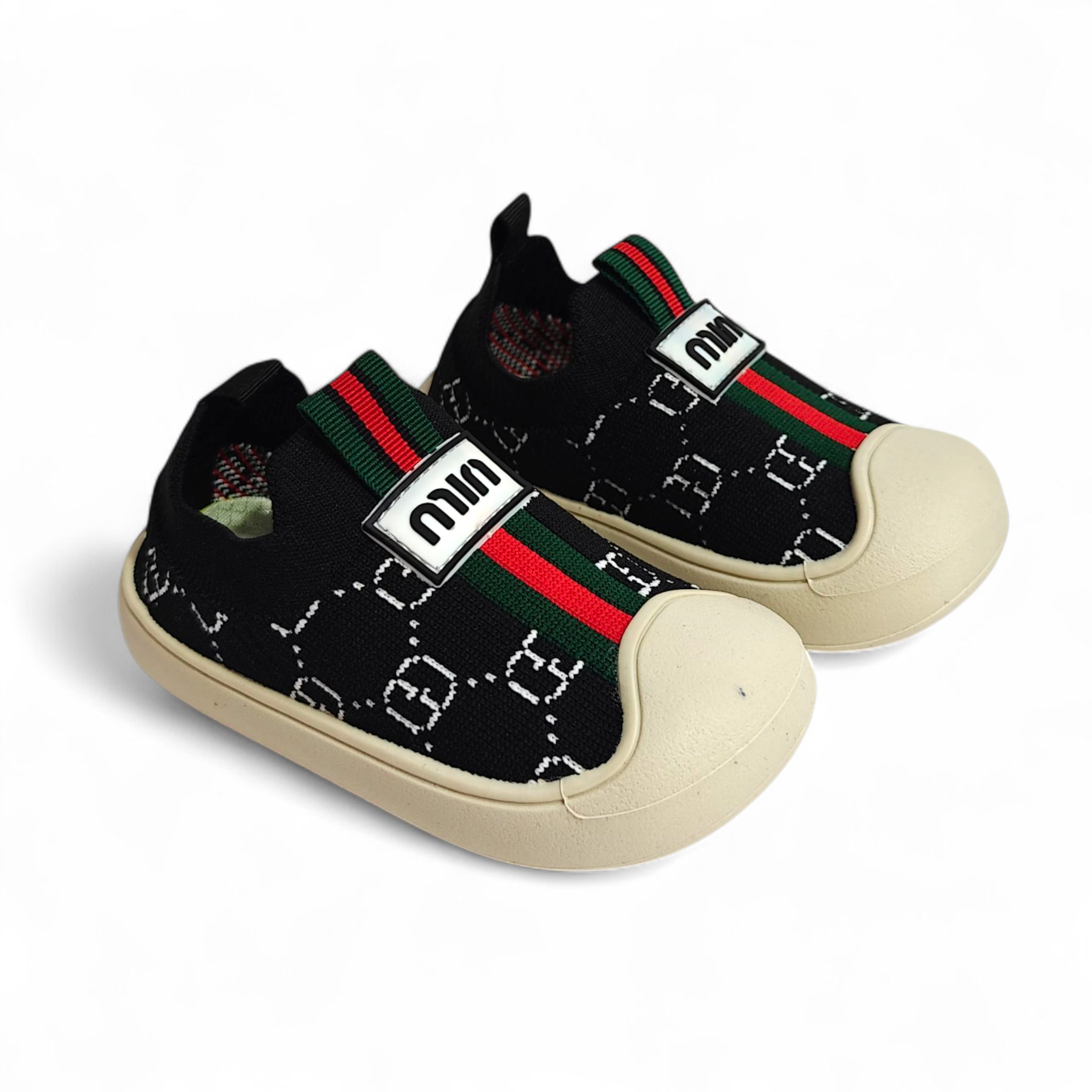 PRINTED SLIP-ON SHOES - BLACK