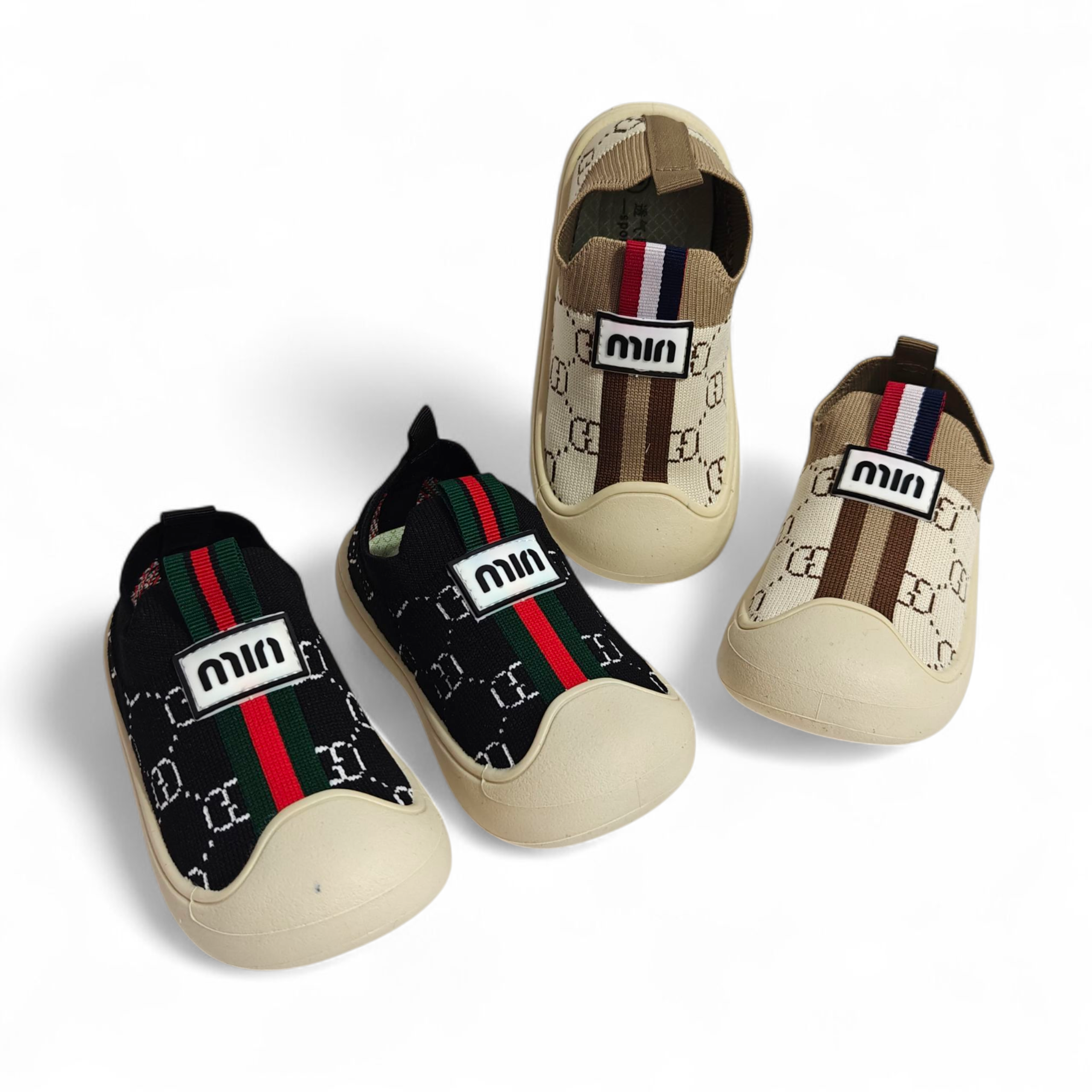 PRINTED SLIP-ON SHOES - BLACK