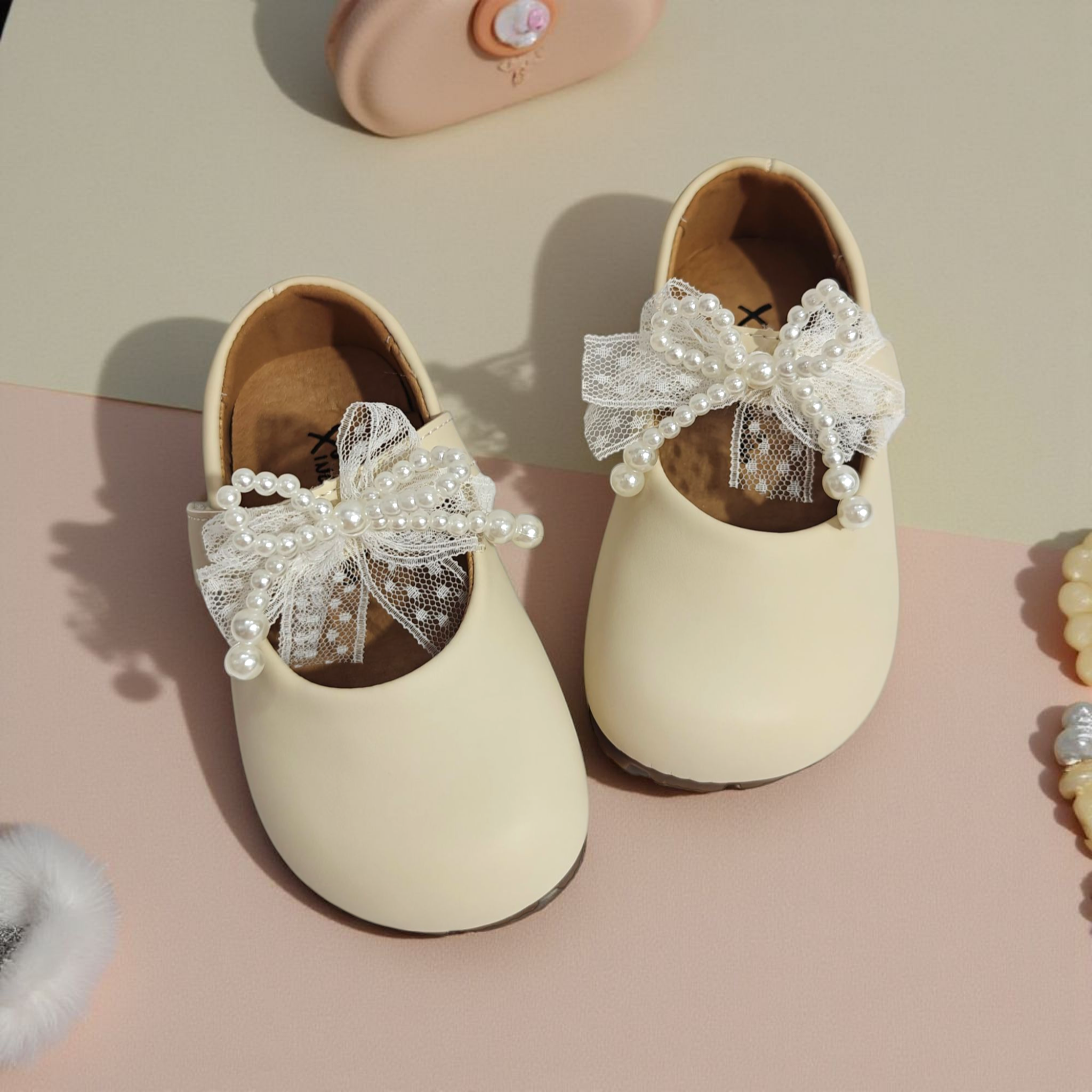 PEARLY MARY JANES - CREAM