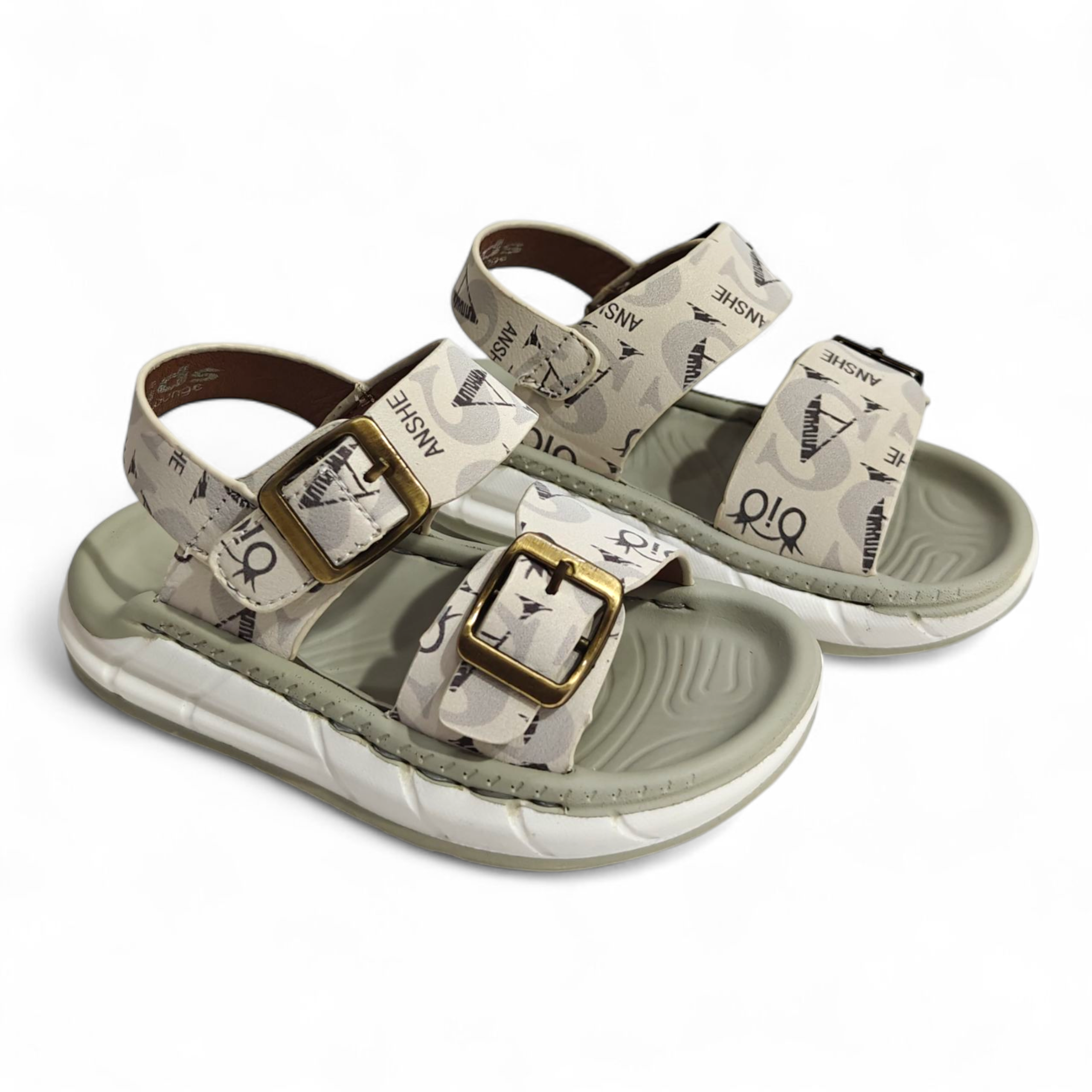 PRINTED SEMI-FORMAL SANDALS - WHITE