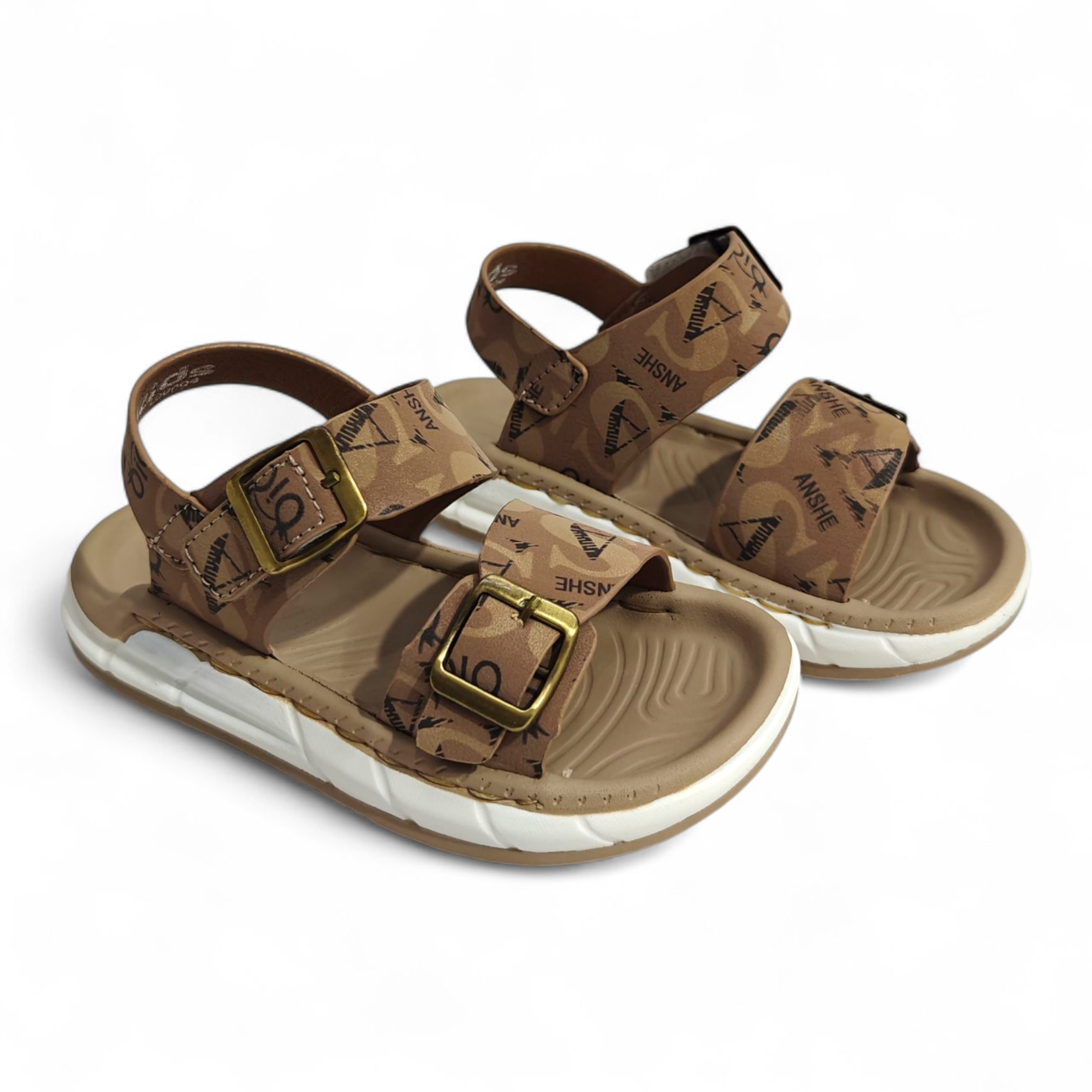 PRINTED SEMI-FORMAL SANDALS - BROWN