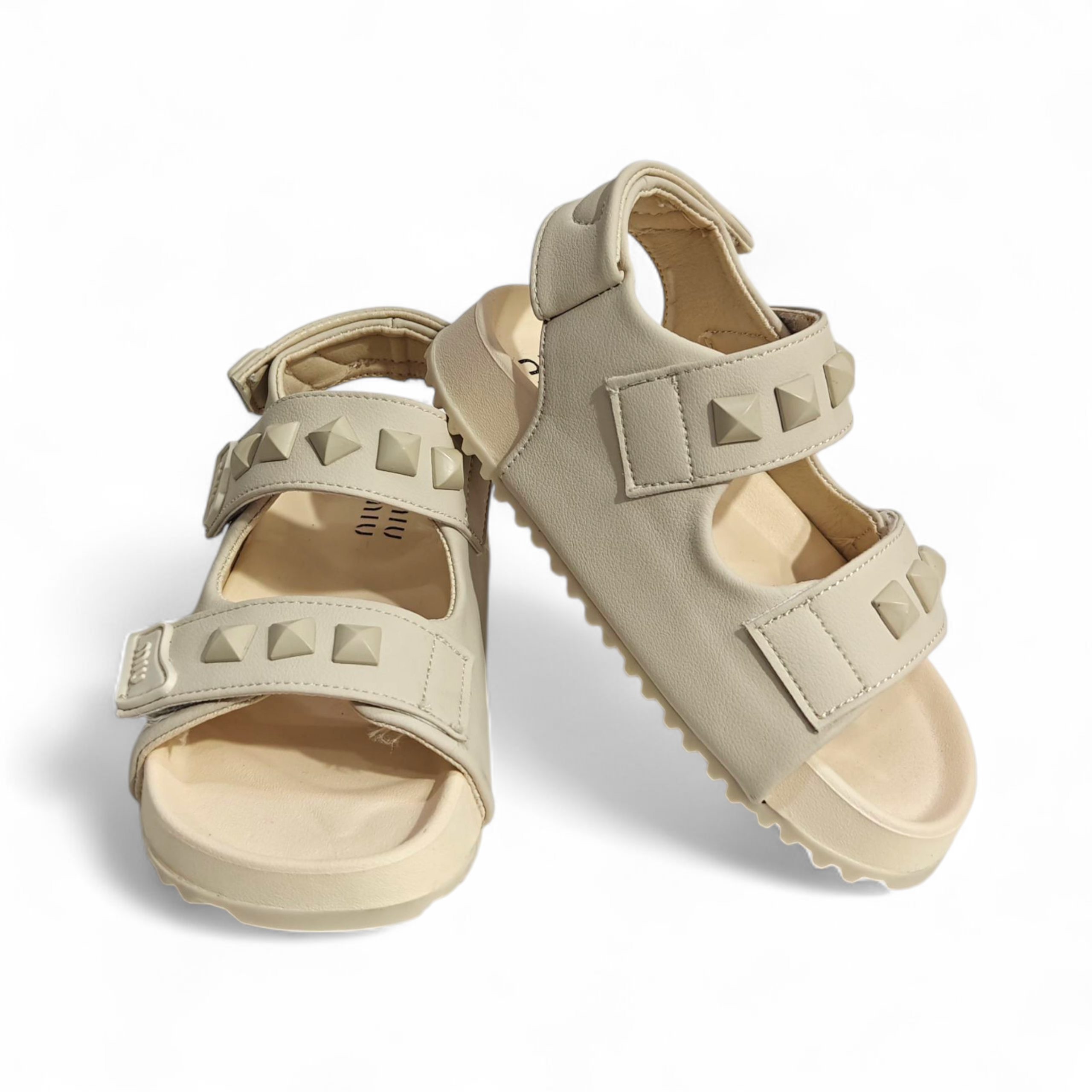 STUDDED SANDALS - BEIGE