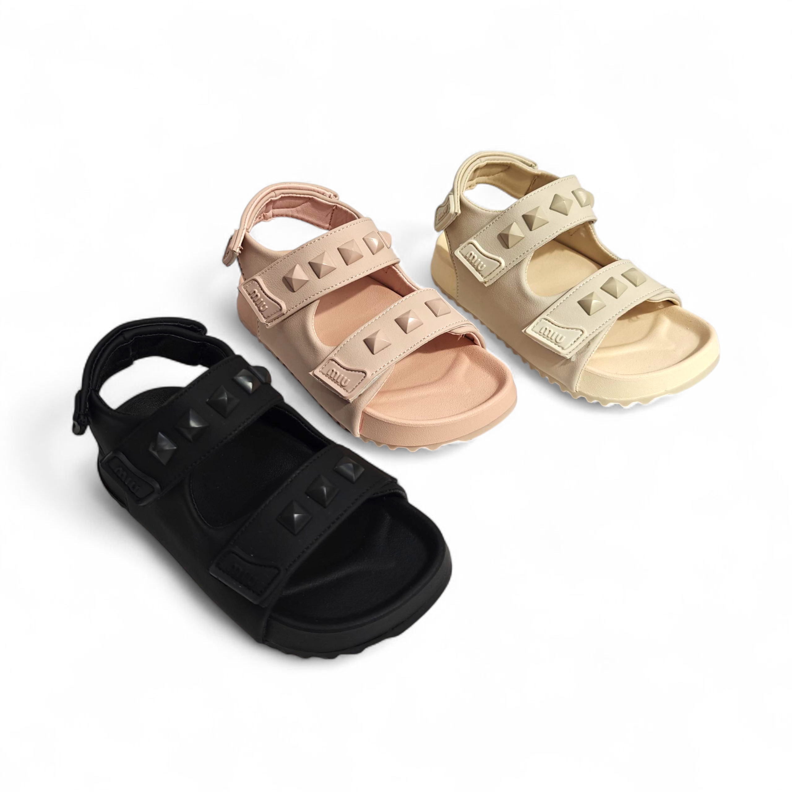 STUDDED SANDALS - BLACK