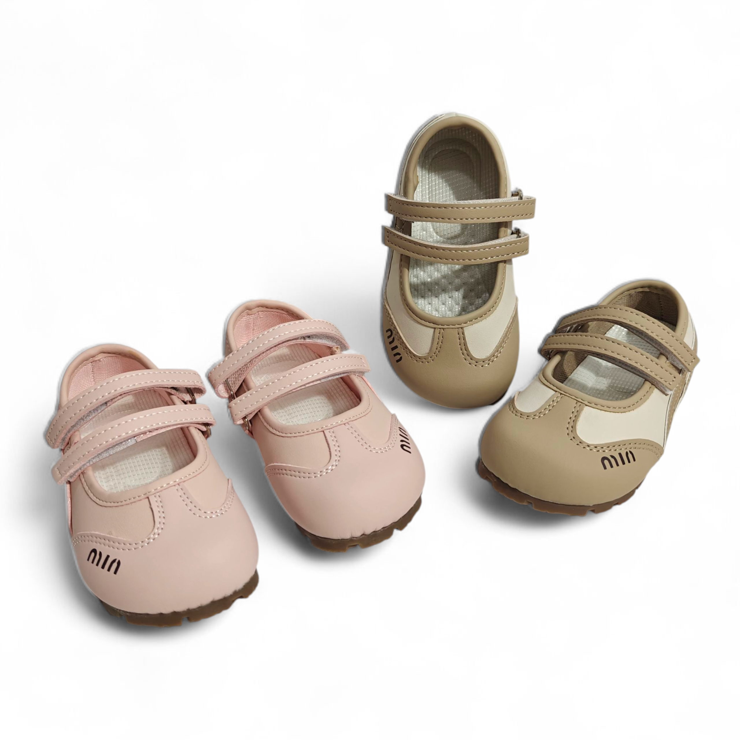 DOUBLE VELCRO MARY JANES - PINK