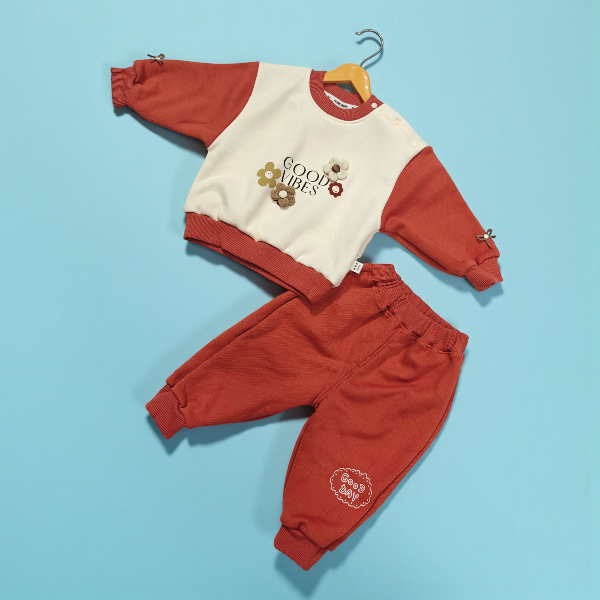 GOOD VIBES CO-ORDS SET - BROWN