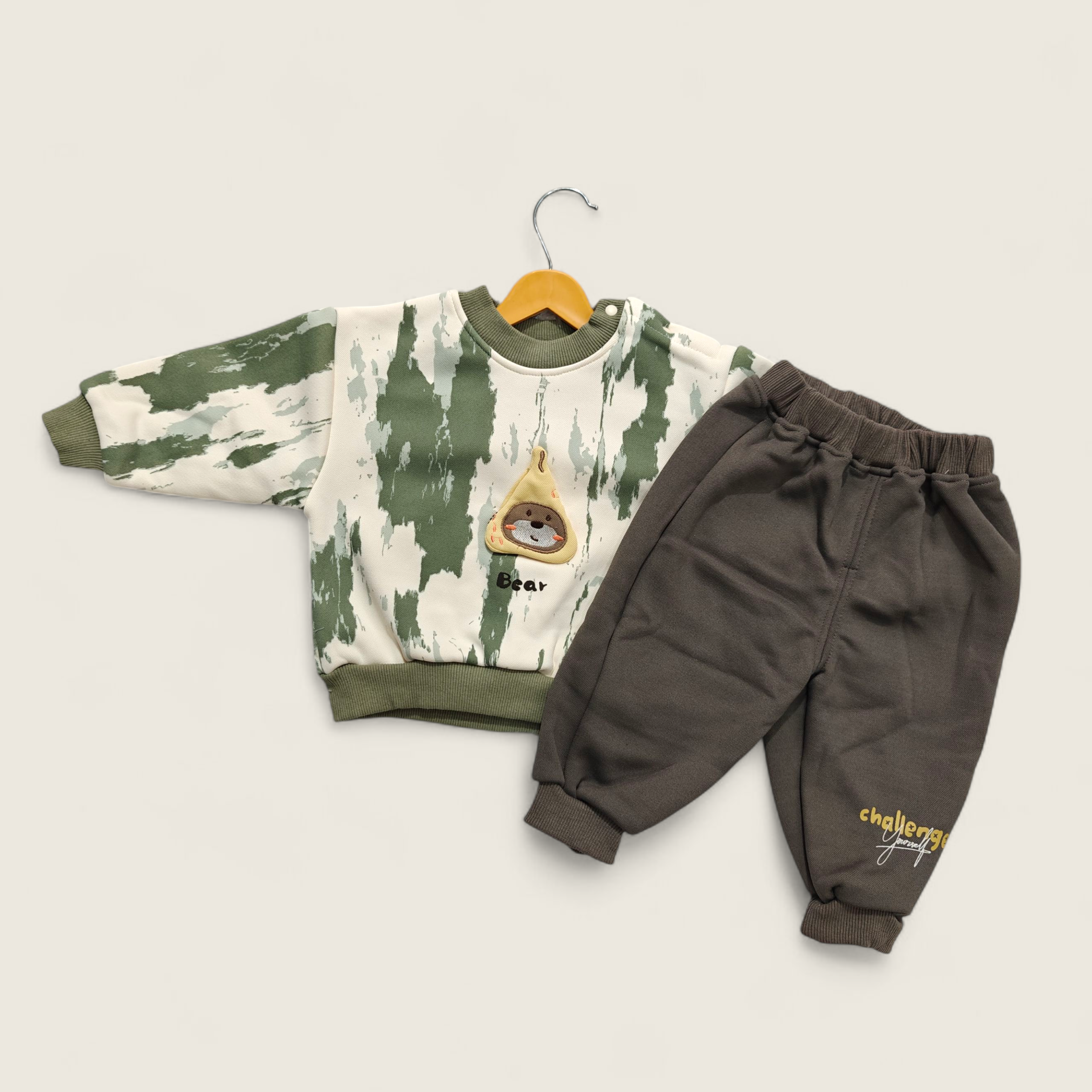 ABSTRACT PRINT WINTER CO-ORDS SET - GREEN
