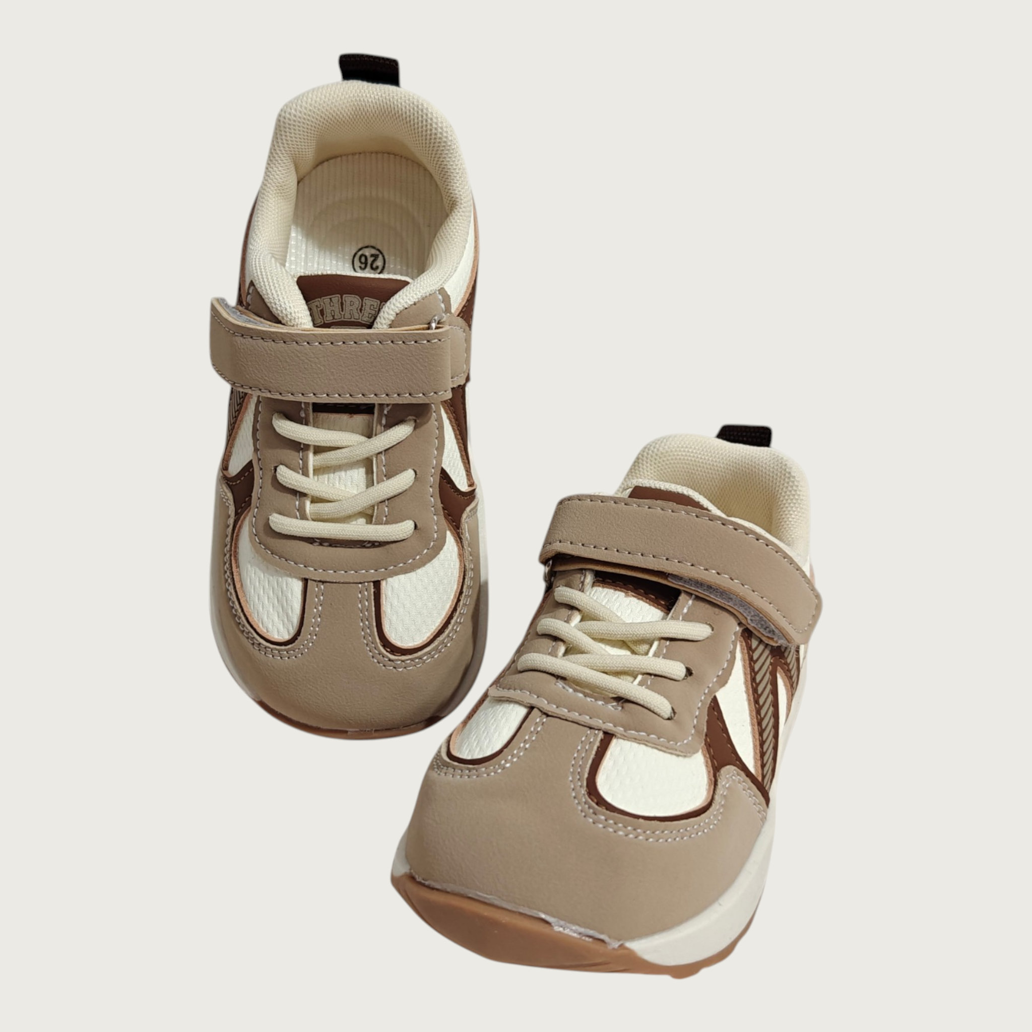 ZIG-ZAG DESIGN SNEAKERS - KHAKI