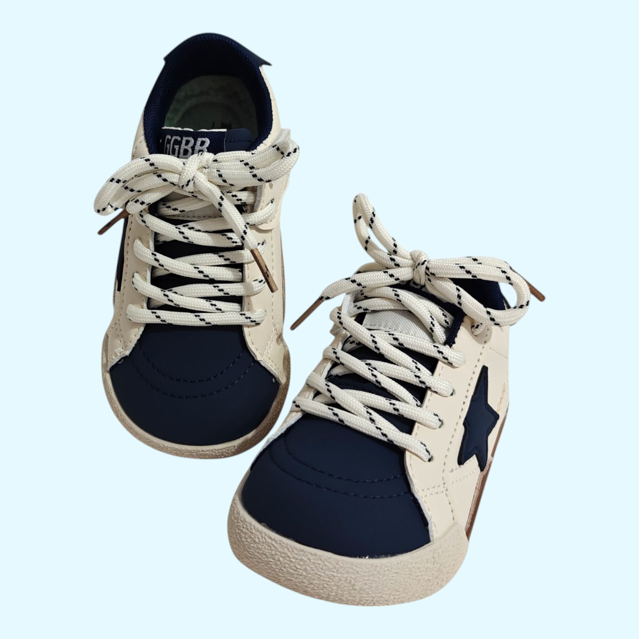 STAR PATCH VELCRO SNEAKERS - NAVY