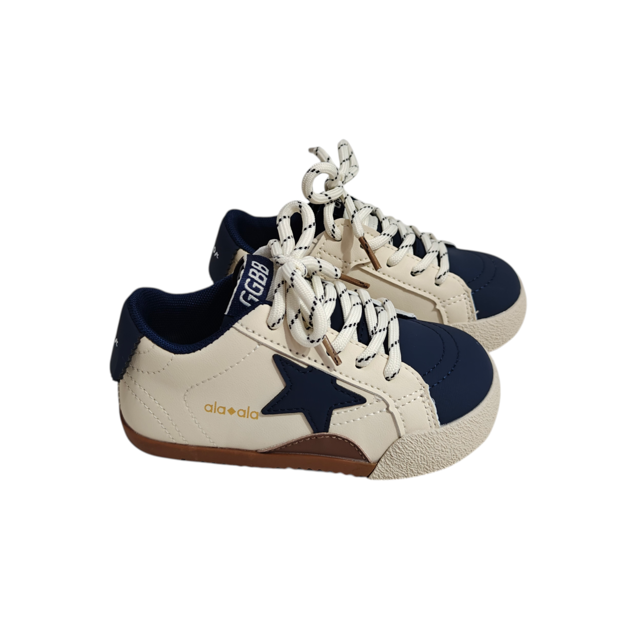 STAR PATCH VELCRO SNEAKERS - NAVY