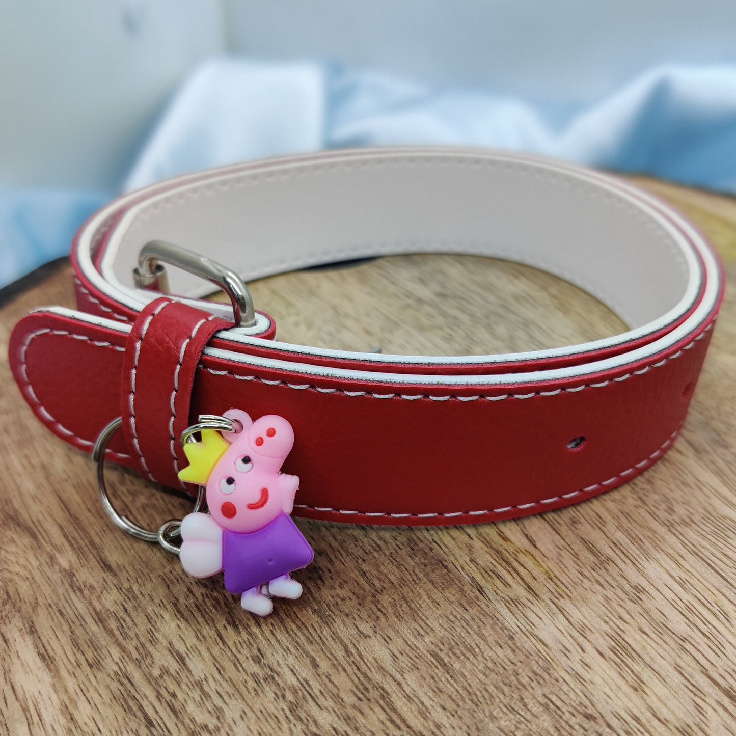 SOLID COLOR CHARM APPLIQUE WAIST BELT