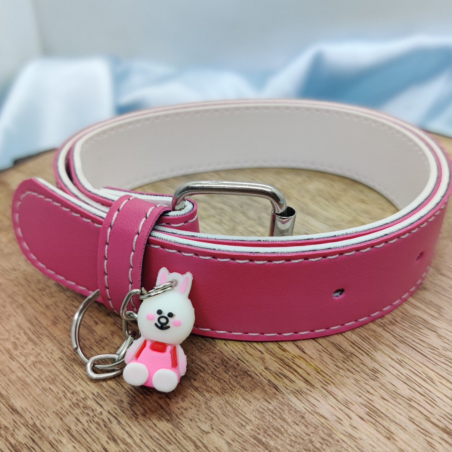 SOLID COLOR CHARM APPLIQUE WAIST BELT