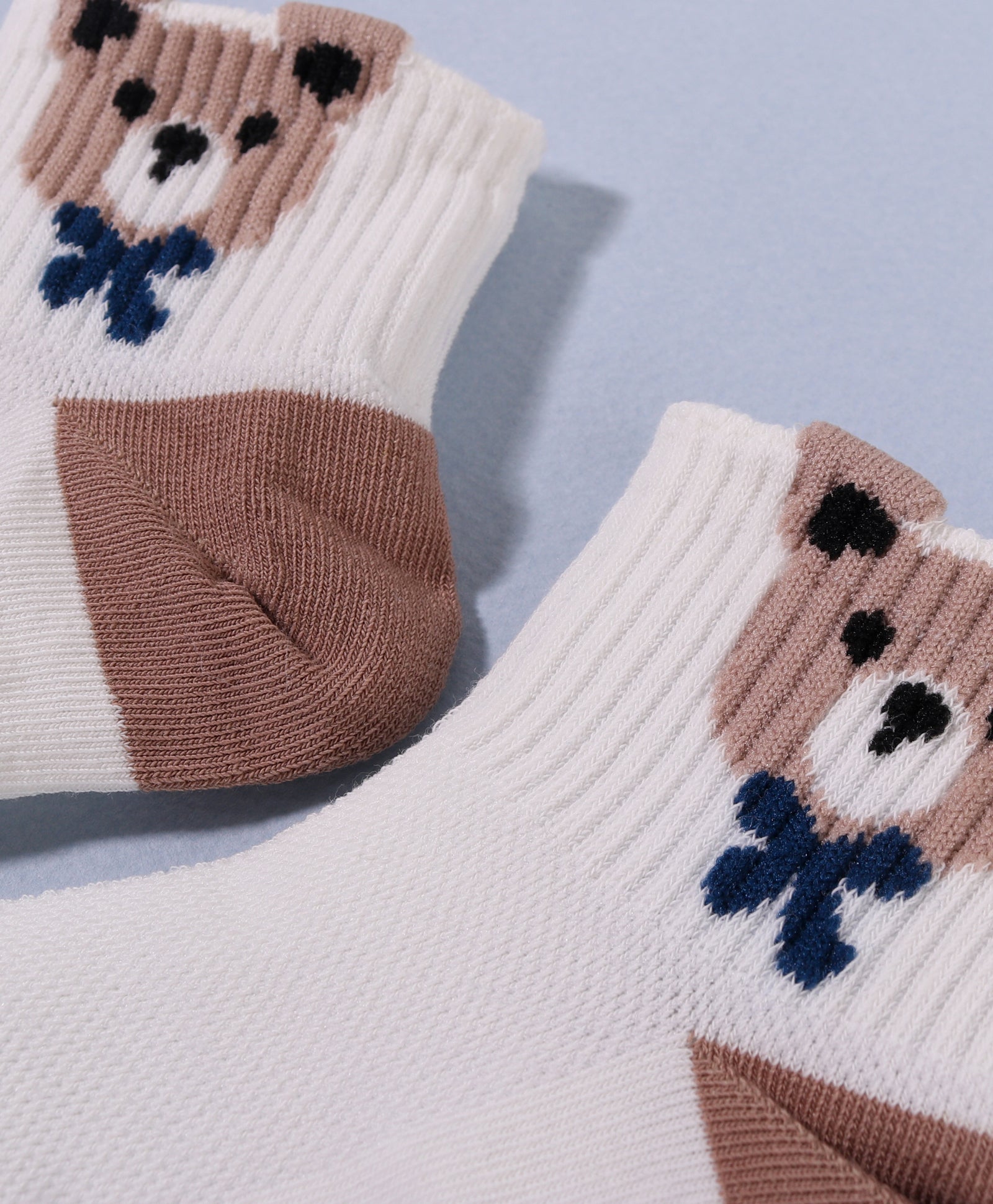 Pack of 3 Bear & Smiley Print Ankle Length Anti Bacterial Socks - Multicolour