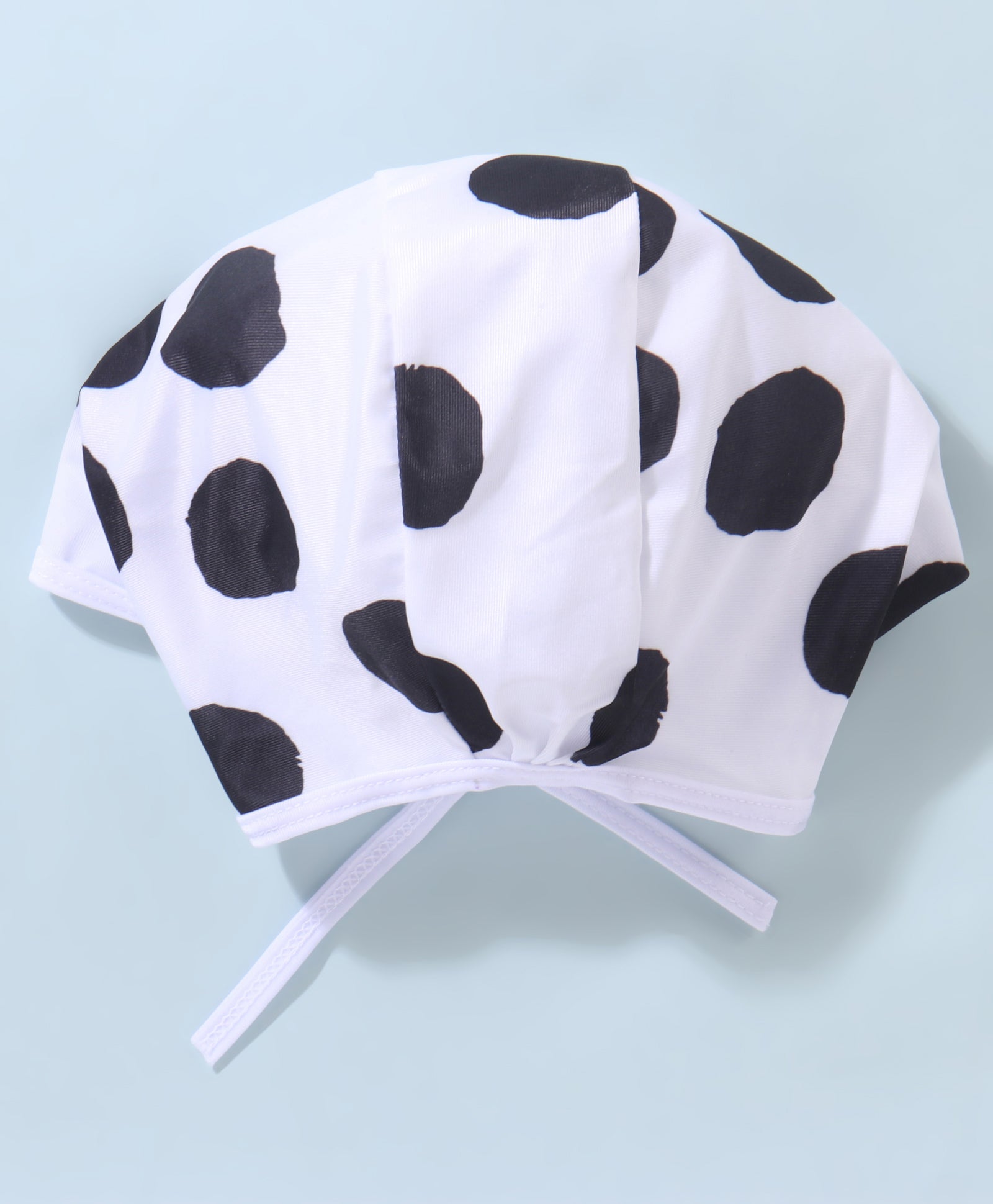 POLKA V CUT SWIM SUIT 1PC - BLACK & WHITE