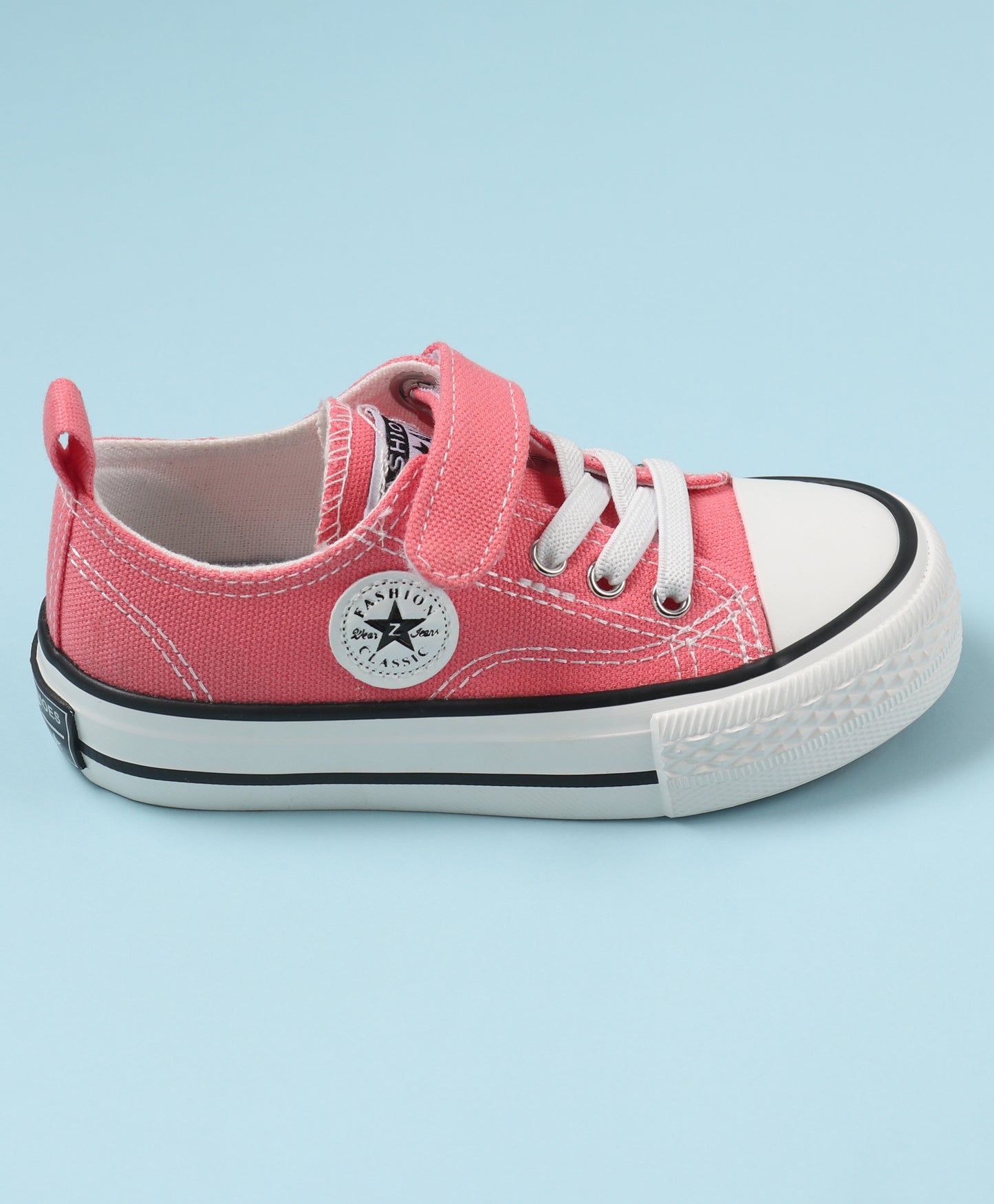 STAR PATCH VELCRO CLOSURE SNEAKERS - PINK