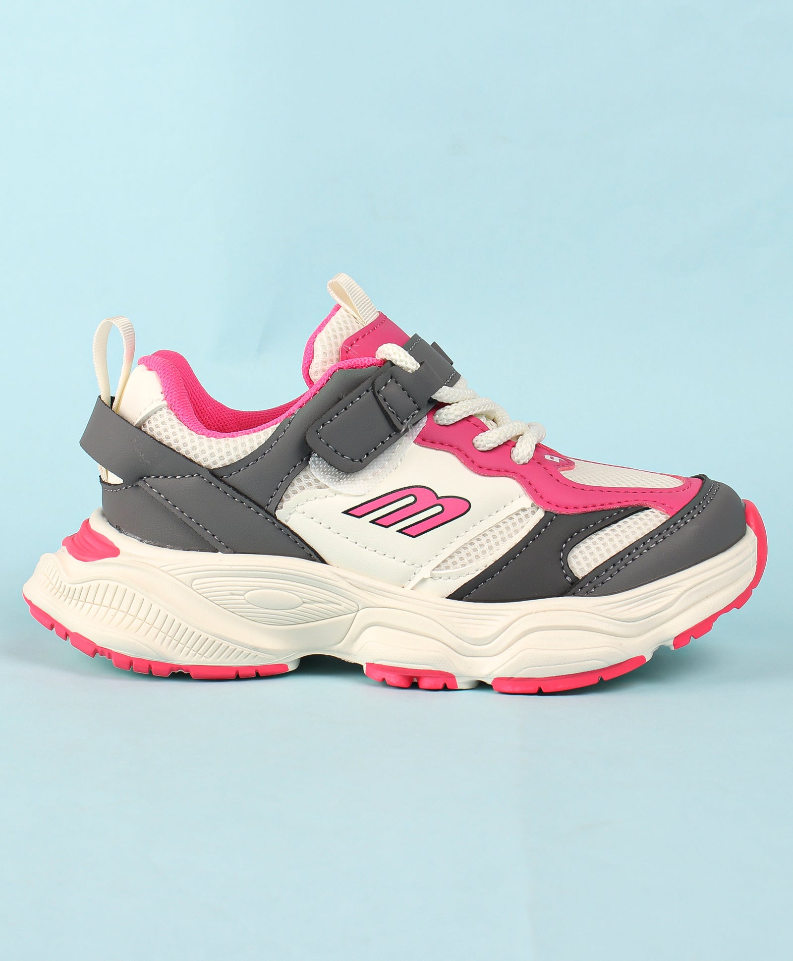 DUAL COLOR HIGH TOP SNEAKERS - WHITE & PINK