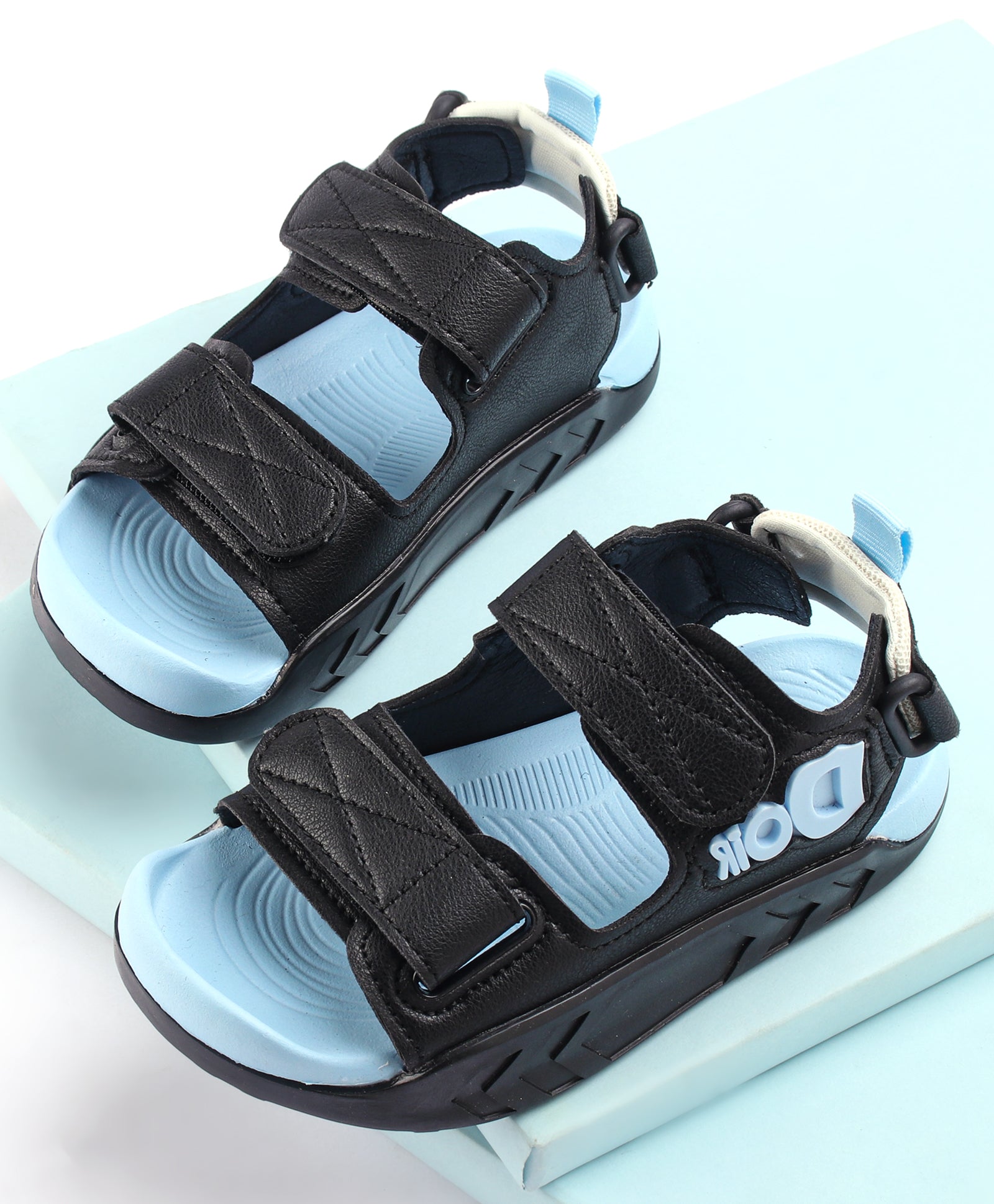 DOUBLE VELCRO CLOSURE SANDAL - BLUE