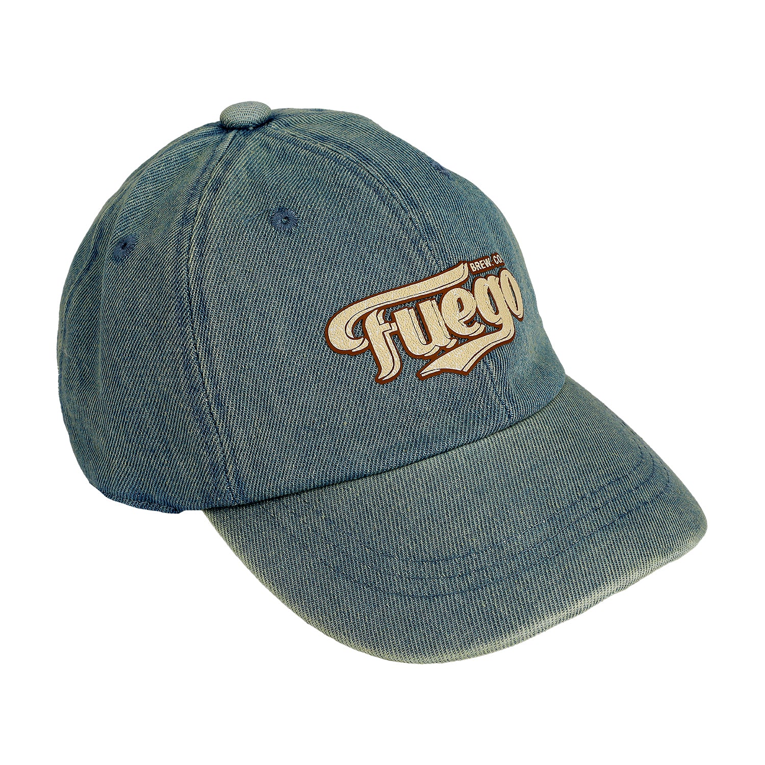 LETTER PRINTED DENIM CAP - BLUE