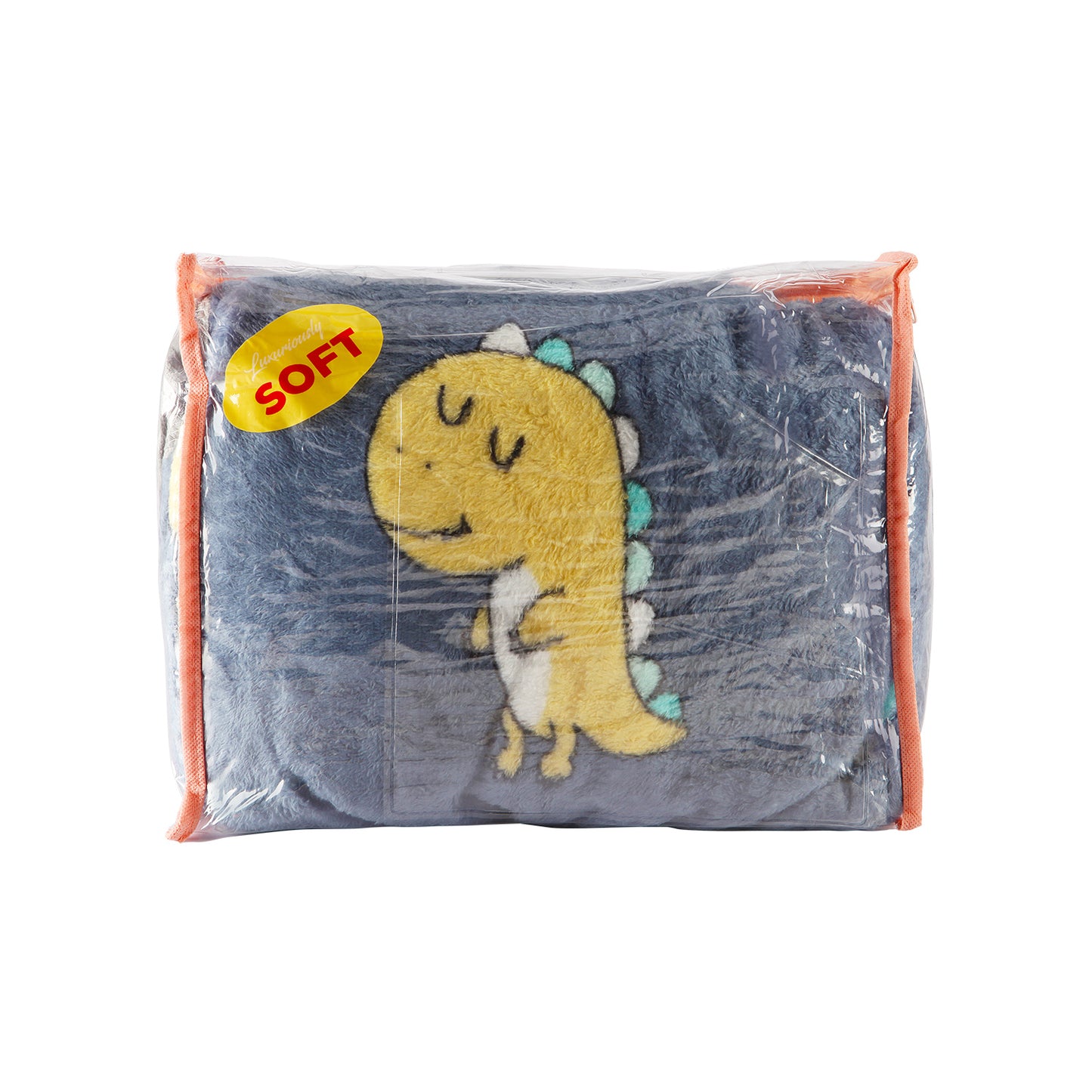 LITTLE DINO PRINTED SINGLE BAD BLANKET - DARK BLUE