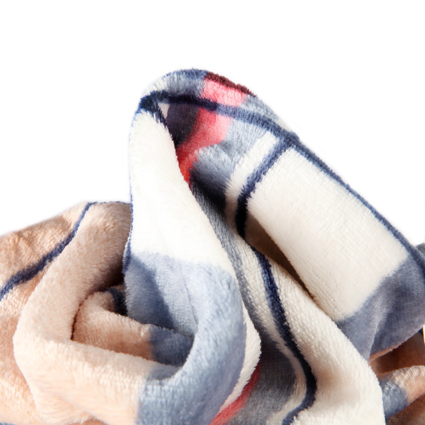 CHECKS PRINTED SINGLE BED BLANKET - BROWN