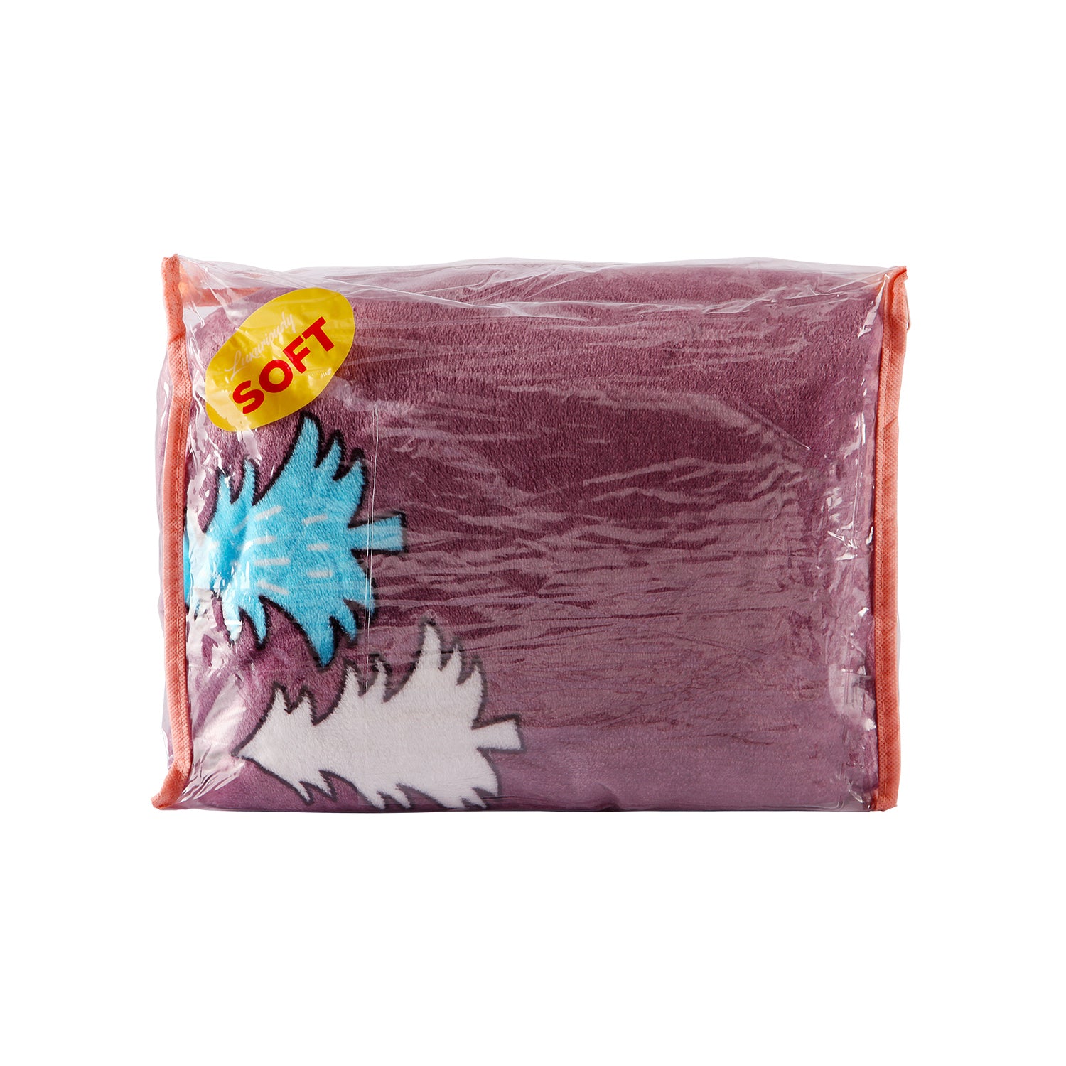PINE TREE PRINTED SINGLE BED BLANKET - MAGENTA
