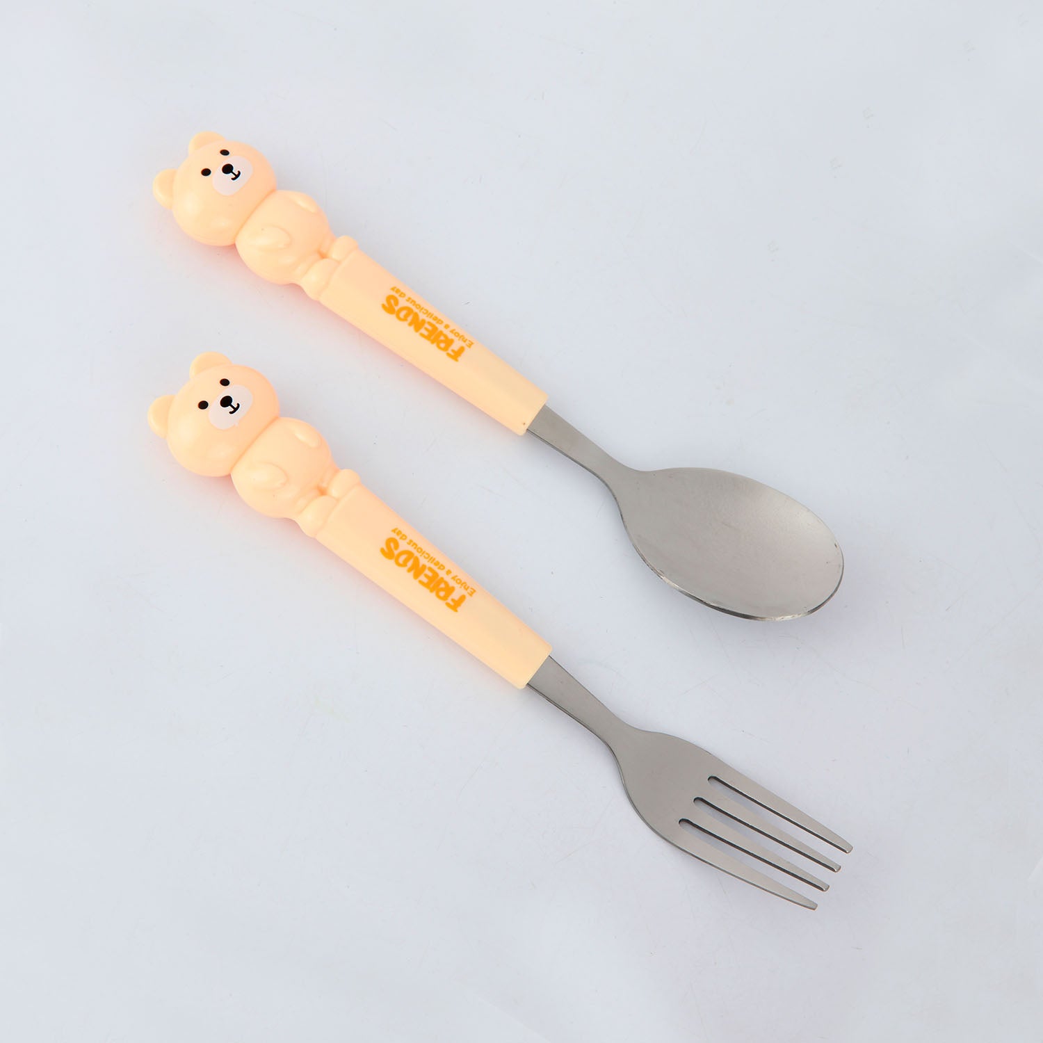 TEDDY DESIGN FORK & SPOON - YELLOW
