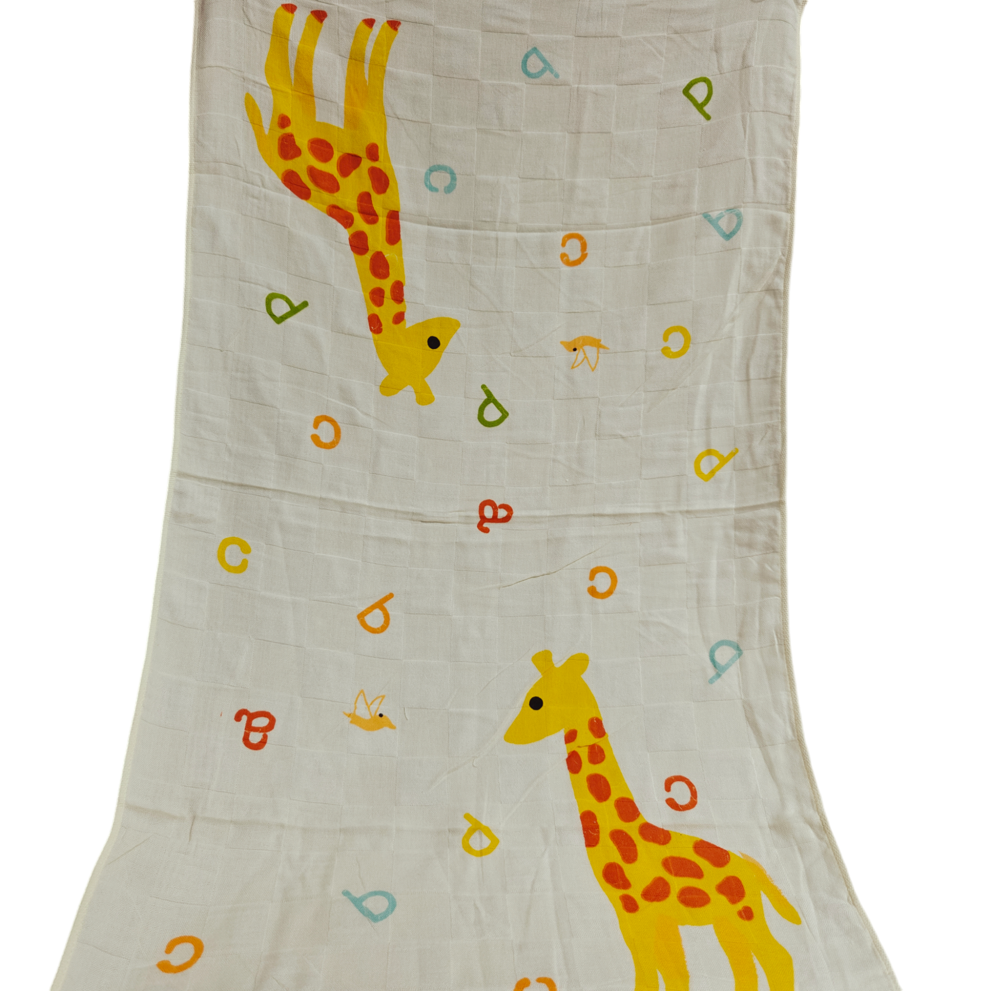 GIRAFFE PRINT MUSLIN TOWEL MEDIUM - OFF WHITE