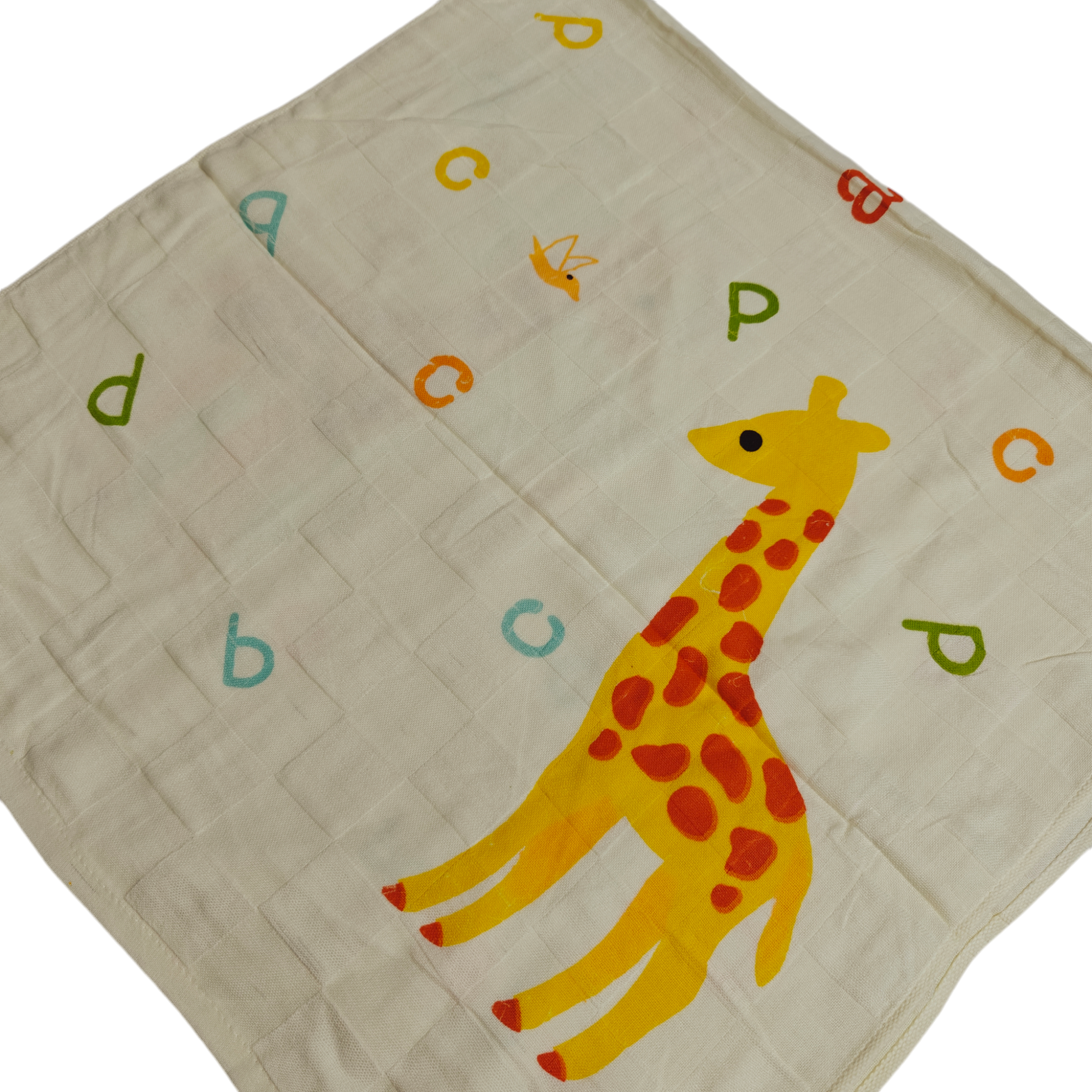 GIRAFFE PRINT MUSLIN TOWEL MEDIUM - OFF WHITE
