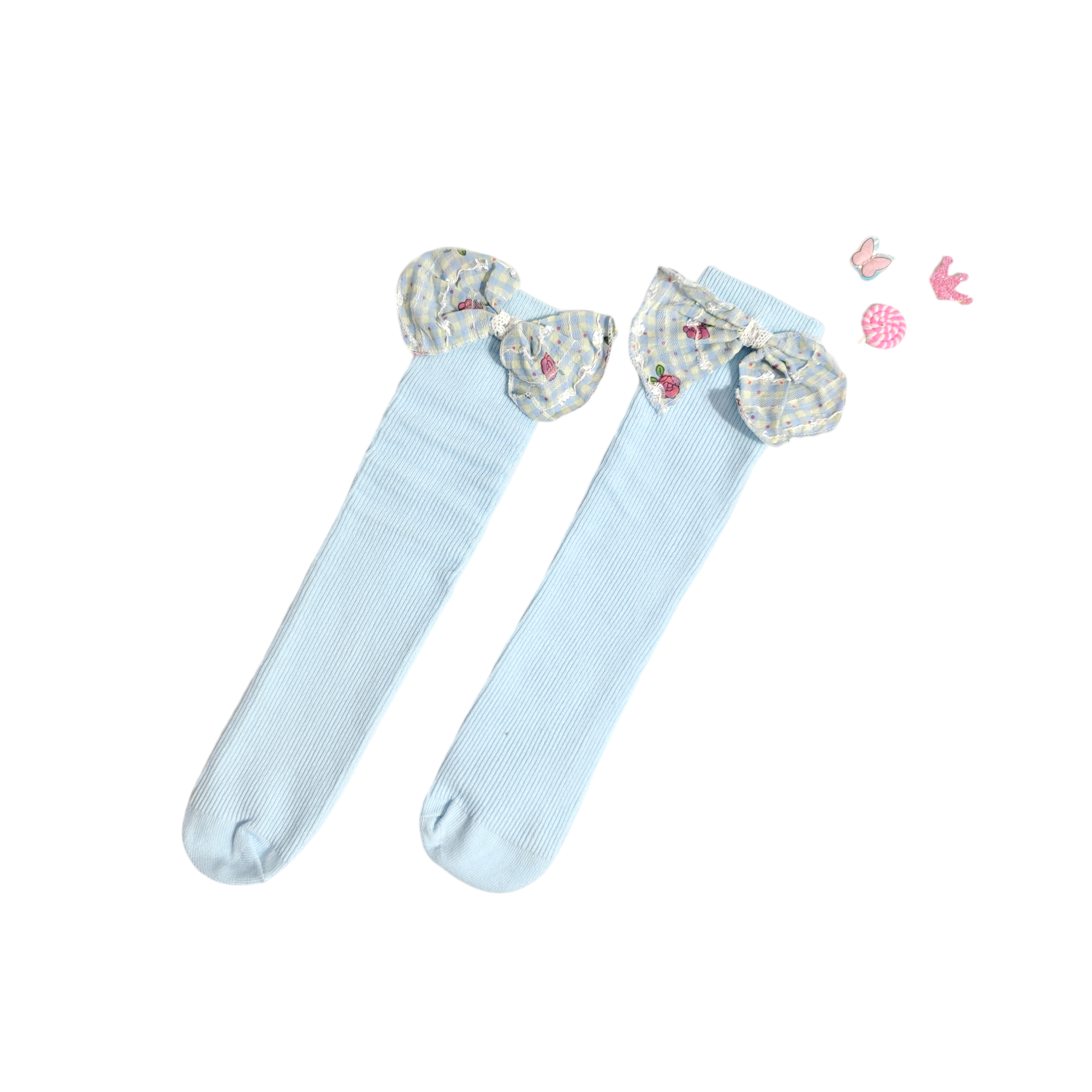 GIRLS' BOW KOREAN STYLE FREE SIZE LONG SOCKS