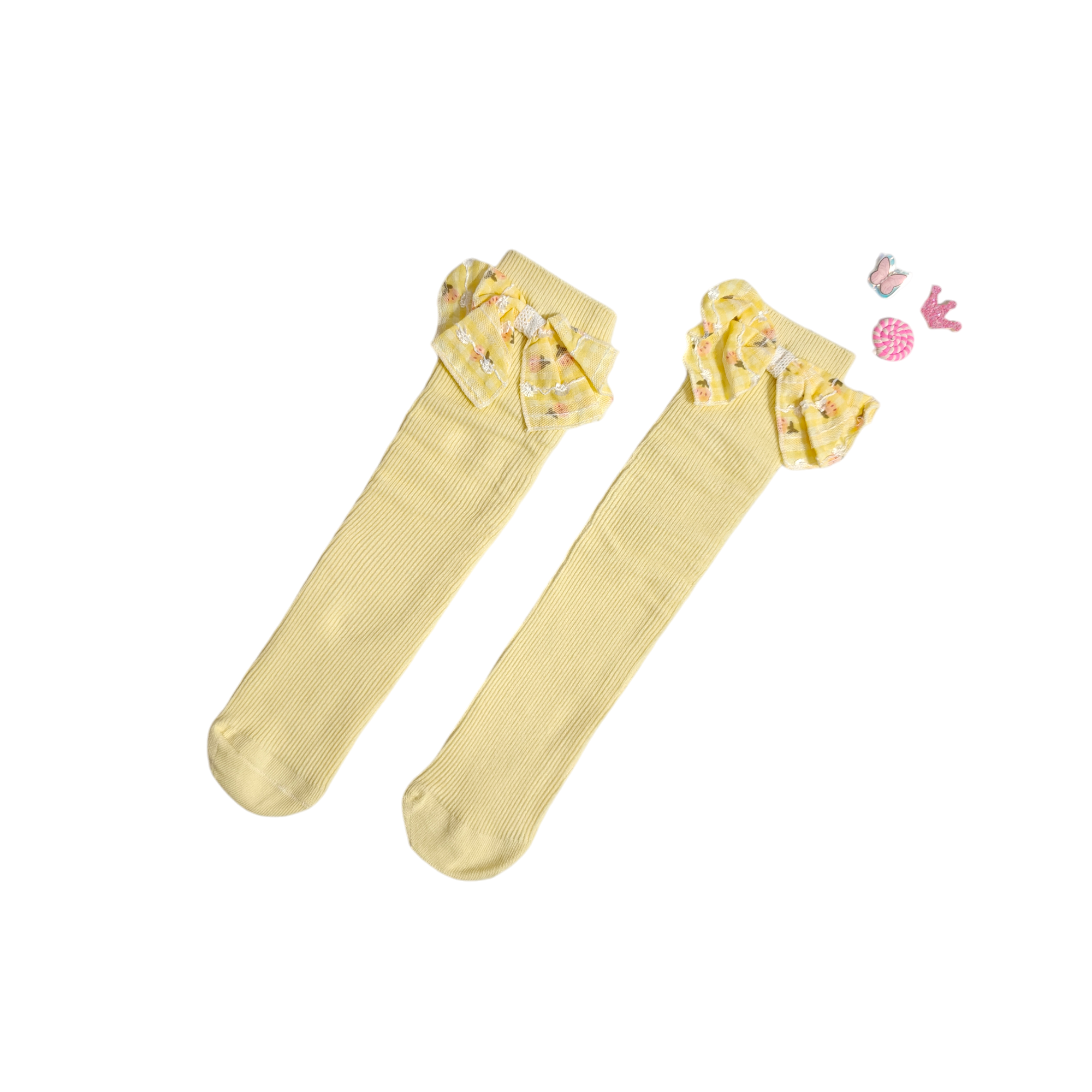 GIRLS' BOW KOREAN STYLE FREE SIZE LONG SOCKS