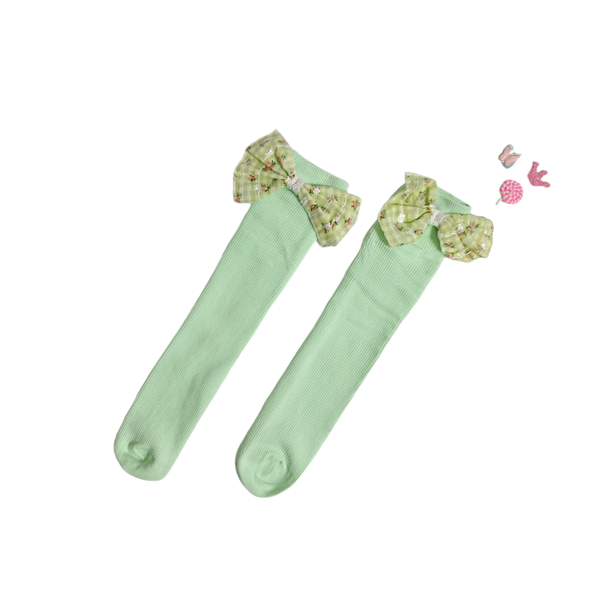 GIRLS' BOW KOREAN STYLE FREE SIZE LONG SOCKS