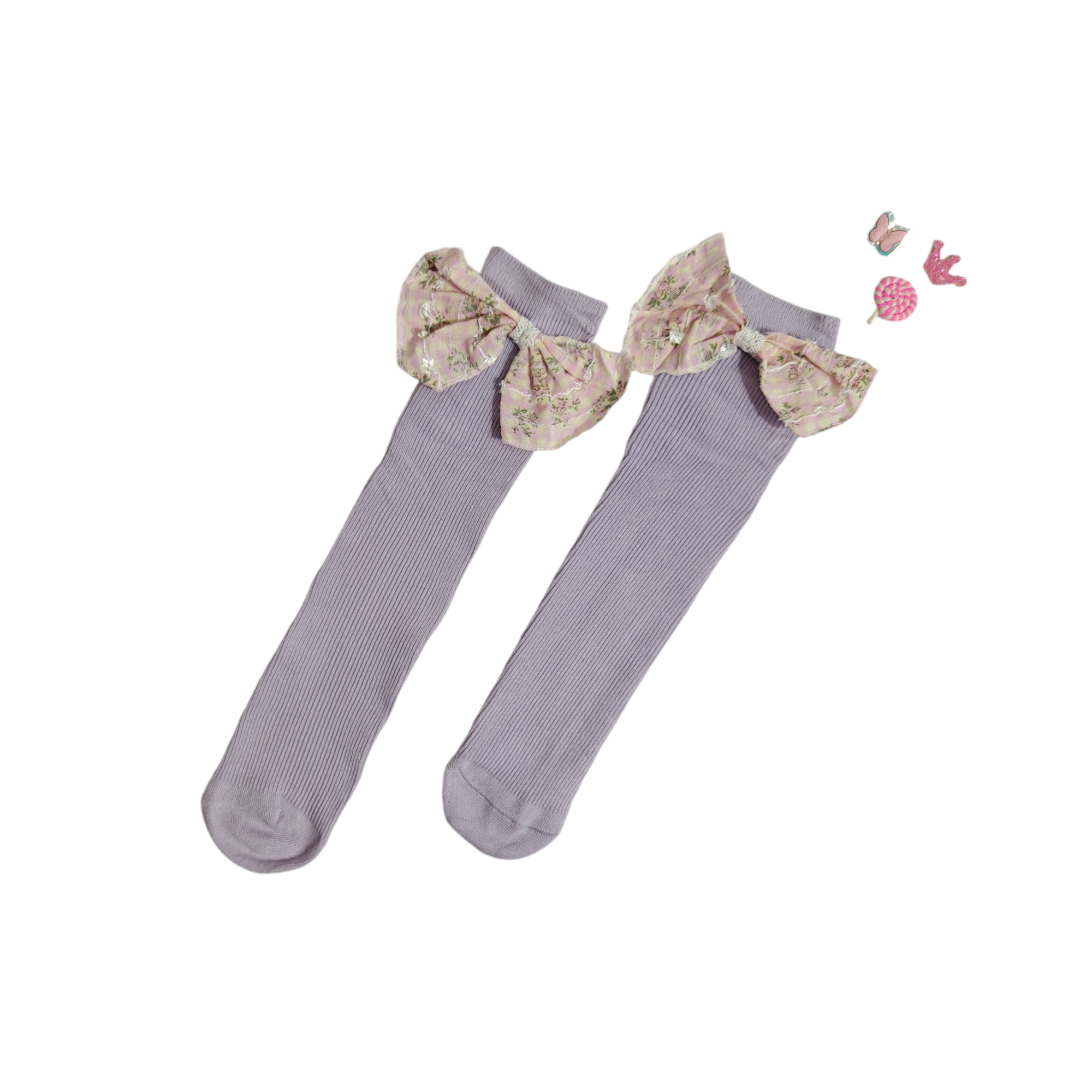 GIRLS' BOW KOREAN STYLE FREE SIZE LONG SOCKS