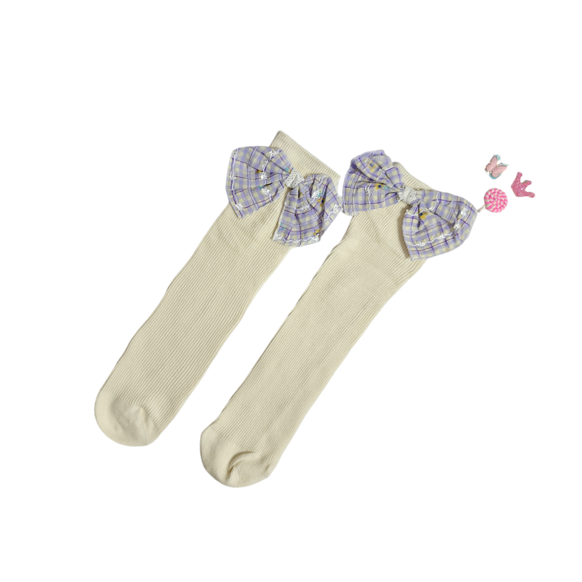 GIRLS' BOW KOREAN STYLE FREE SIZE LONG SOCKS