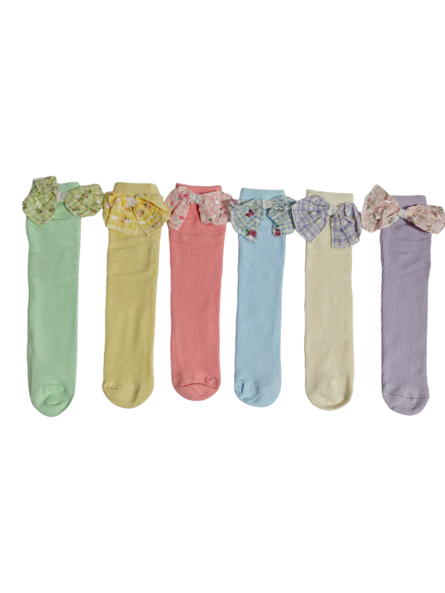 GIRLS' BOW KOREAN STYLE FREE SIZE LONG SOCKS