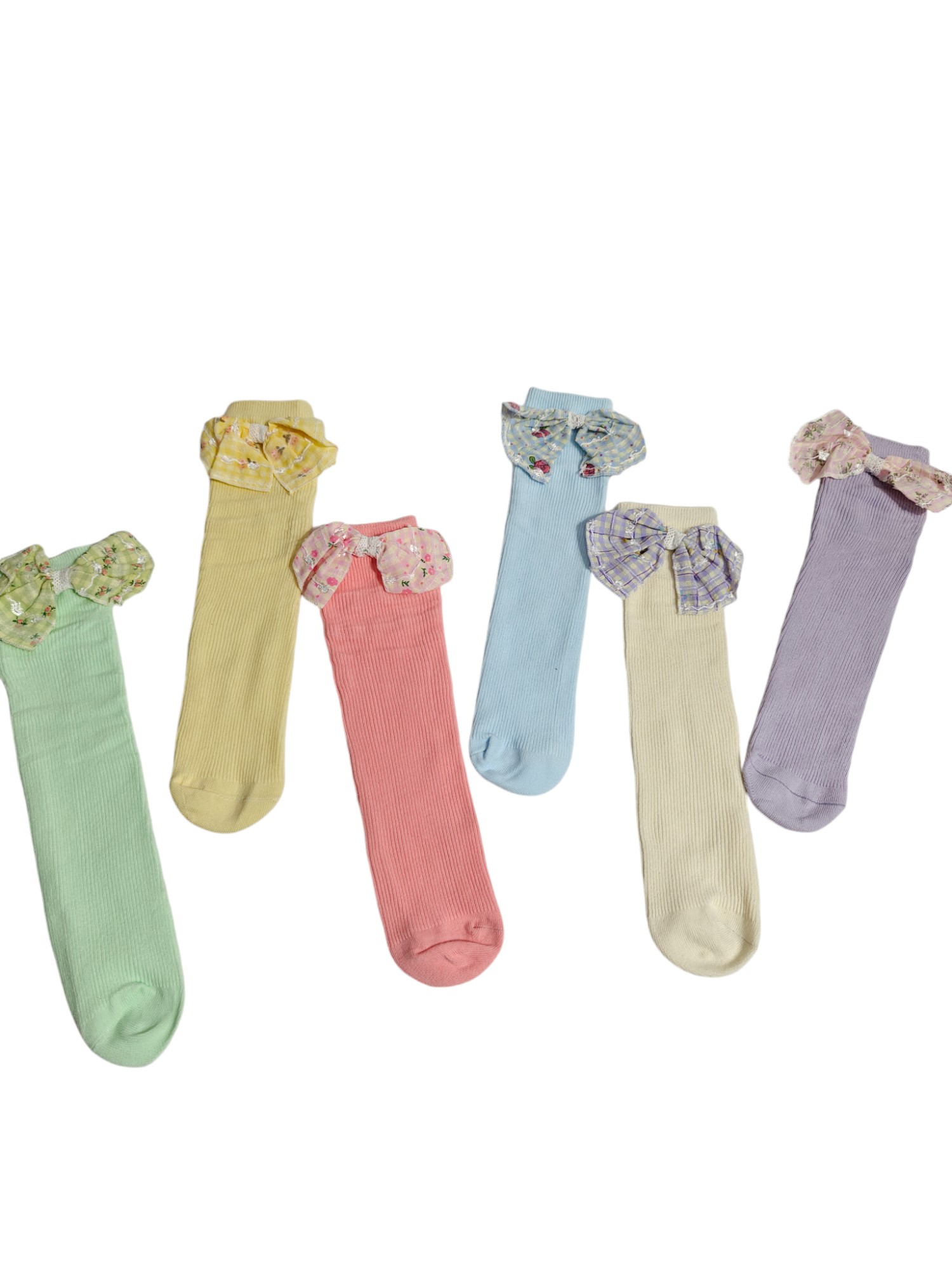 GIRLS' BOW KOREAN STYLE FREE SIZE LONG SOCKS