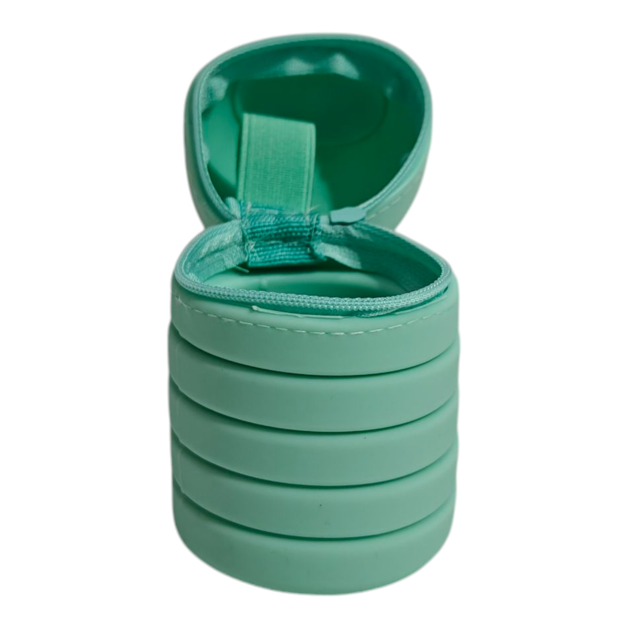DOLL FACE EXPANDABLE SILICONE PENCIL POUCH - GREEN