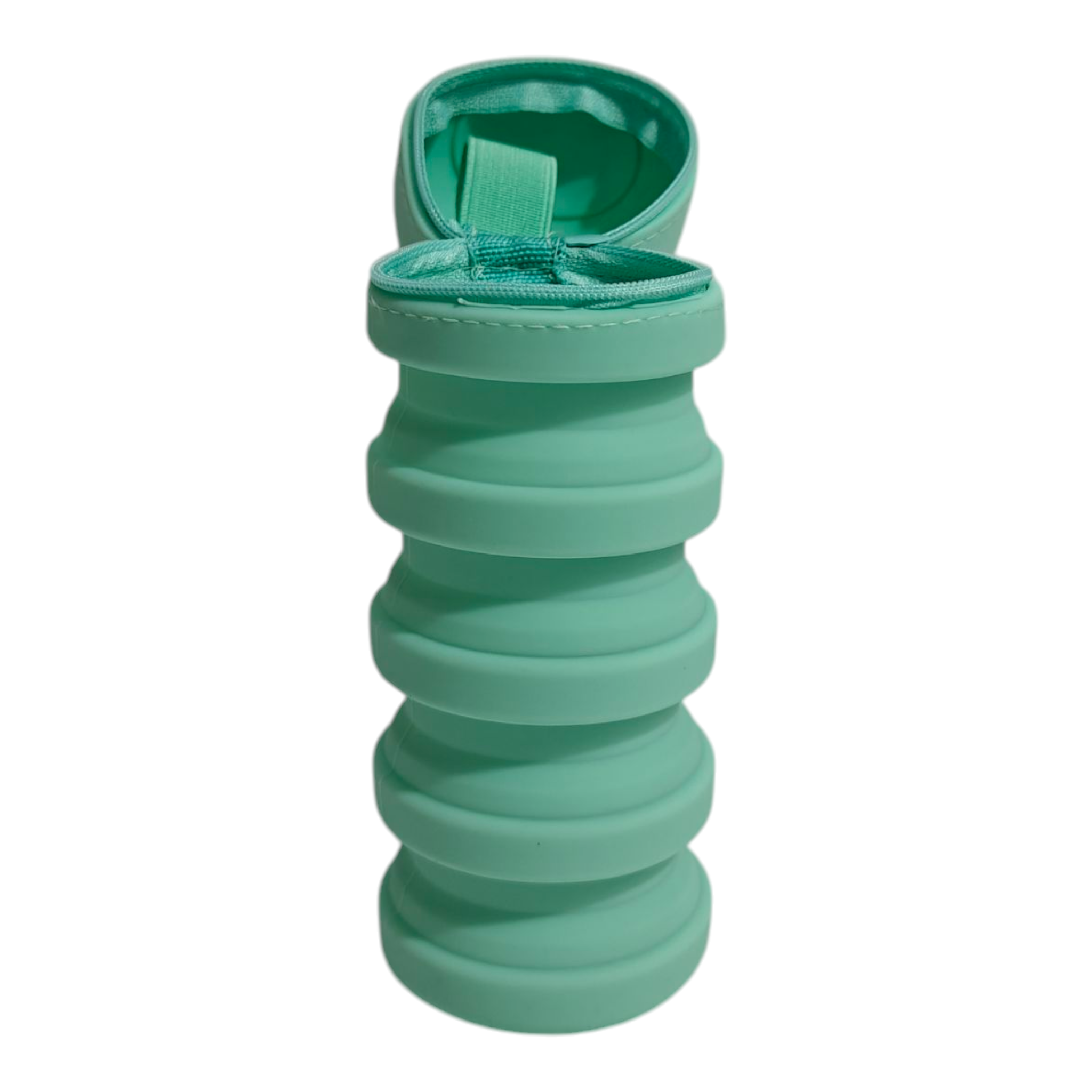 DOLL FACE EXPANDABLE SILICONE PENCIL POUCH - GREEN