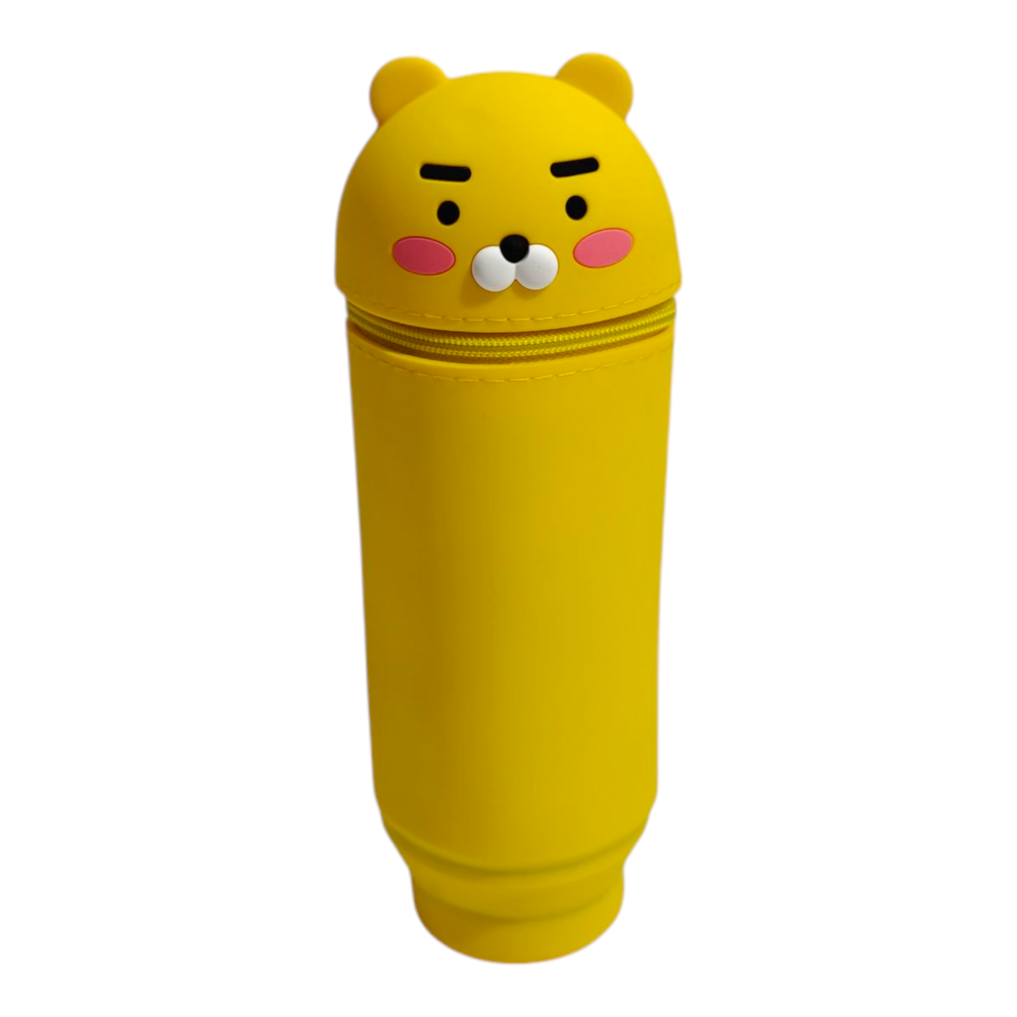TIGER FACE SILICONE PENCIL POUCH - YELLOW