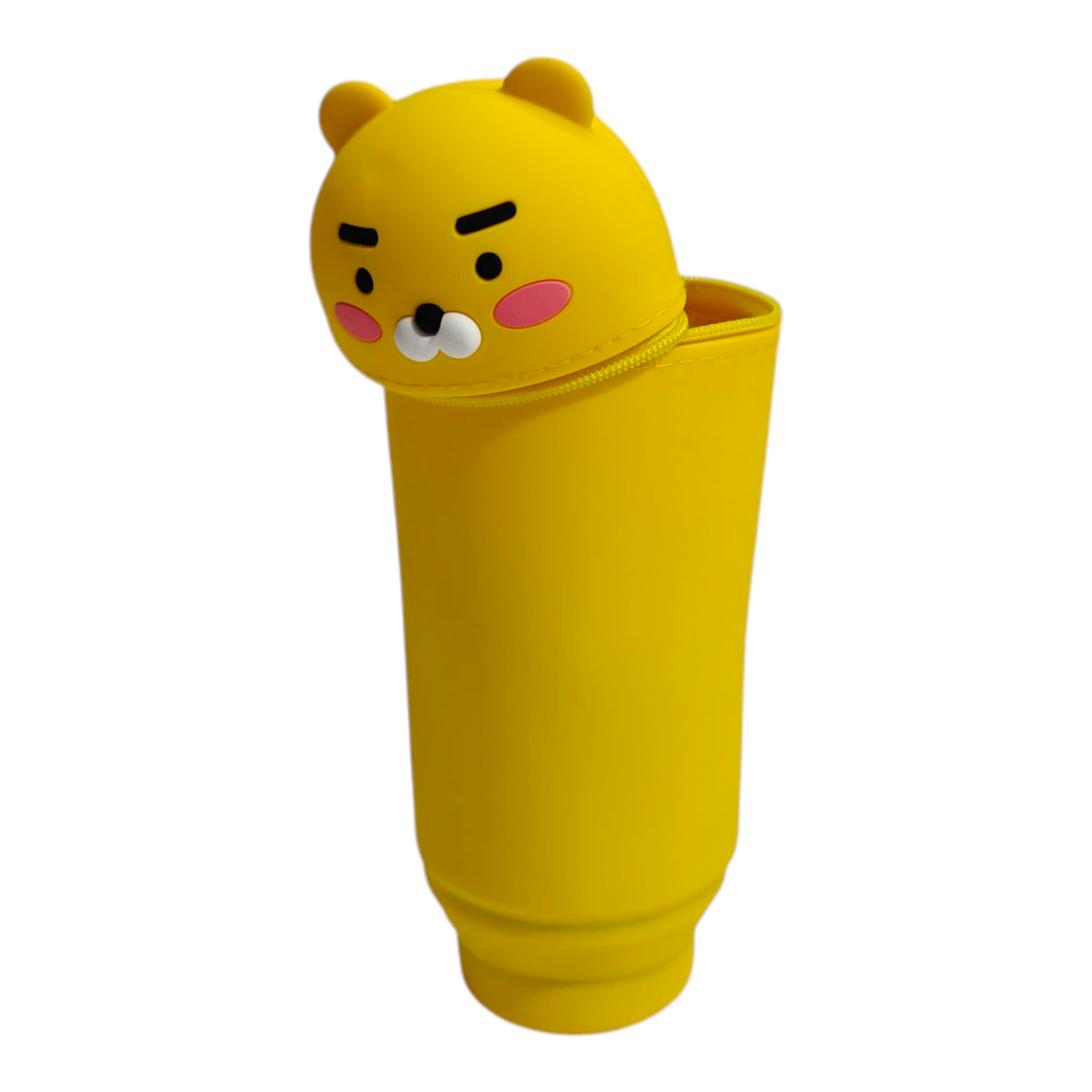 TIGER FACE SILICONE PENCIL POUCH - YELLOW