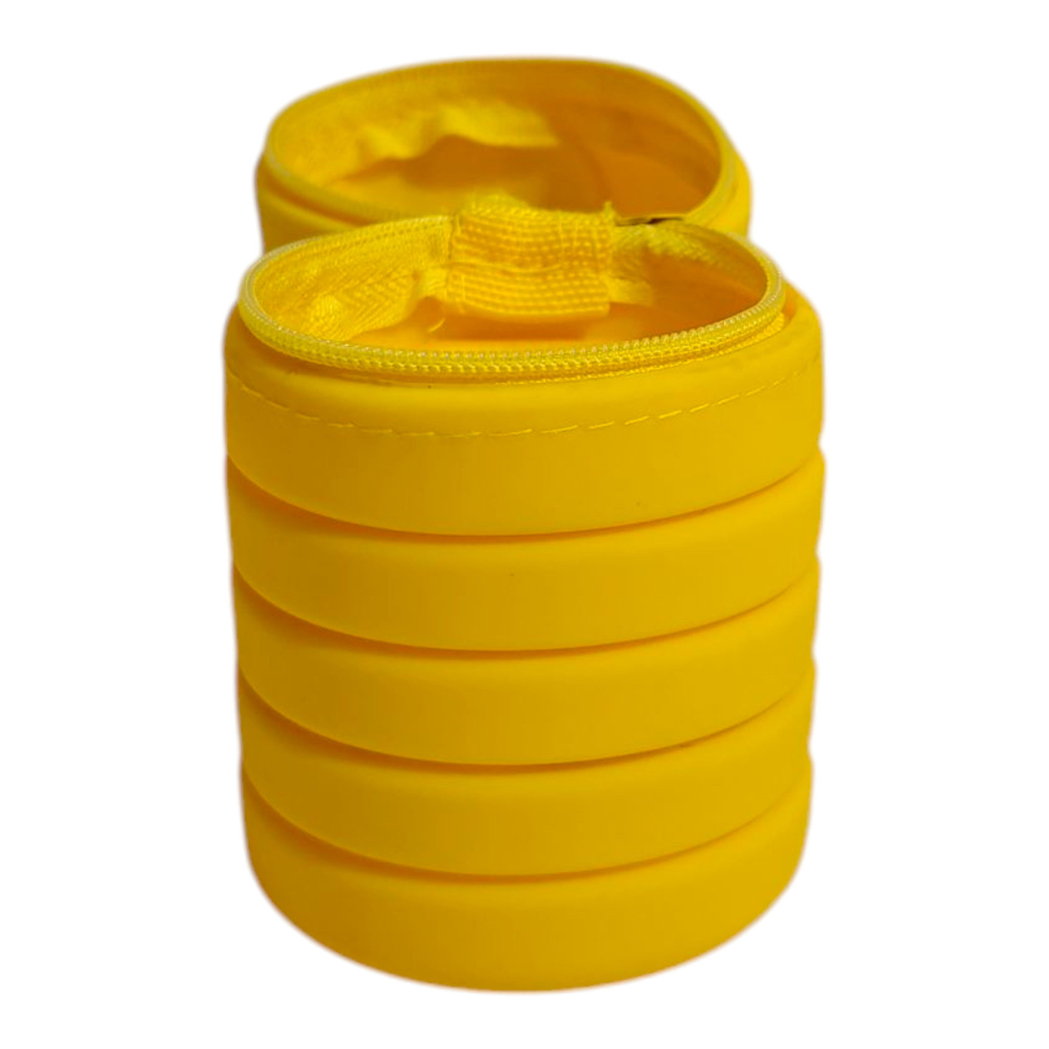 BEAR FACE EXPANDABLE SILICONE PENCIL POUCH - YELLOW