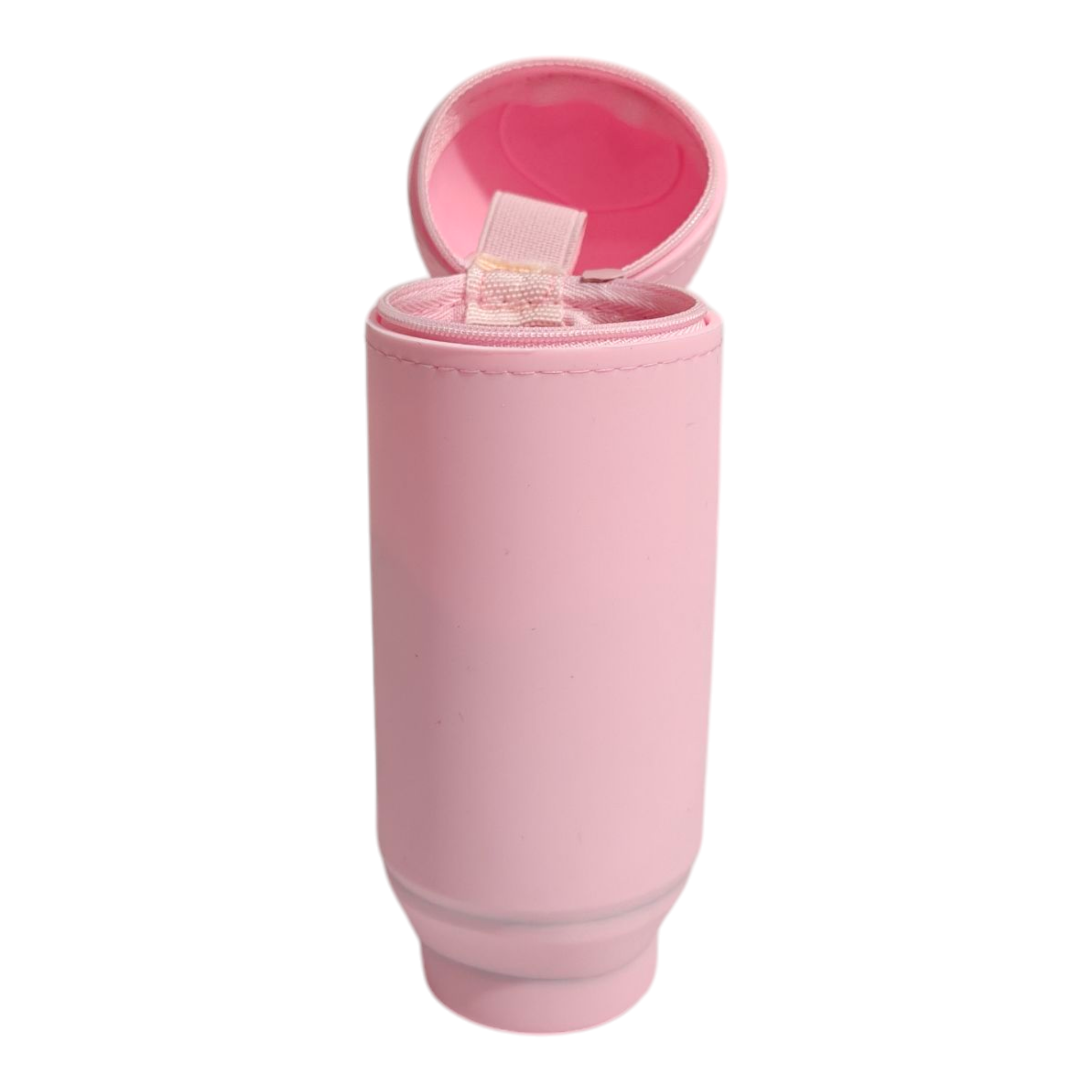 CARTOON FACE SILICONE PENCIL POUCH - LIGHT PINK