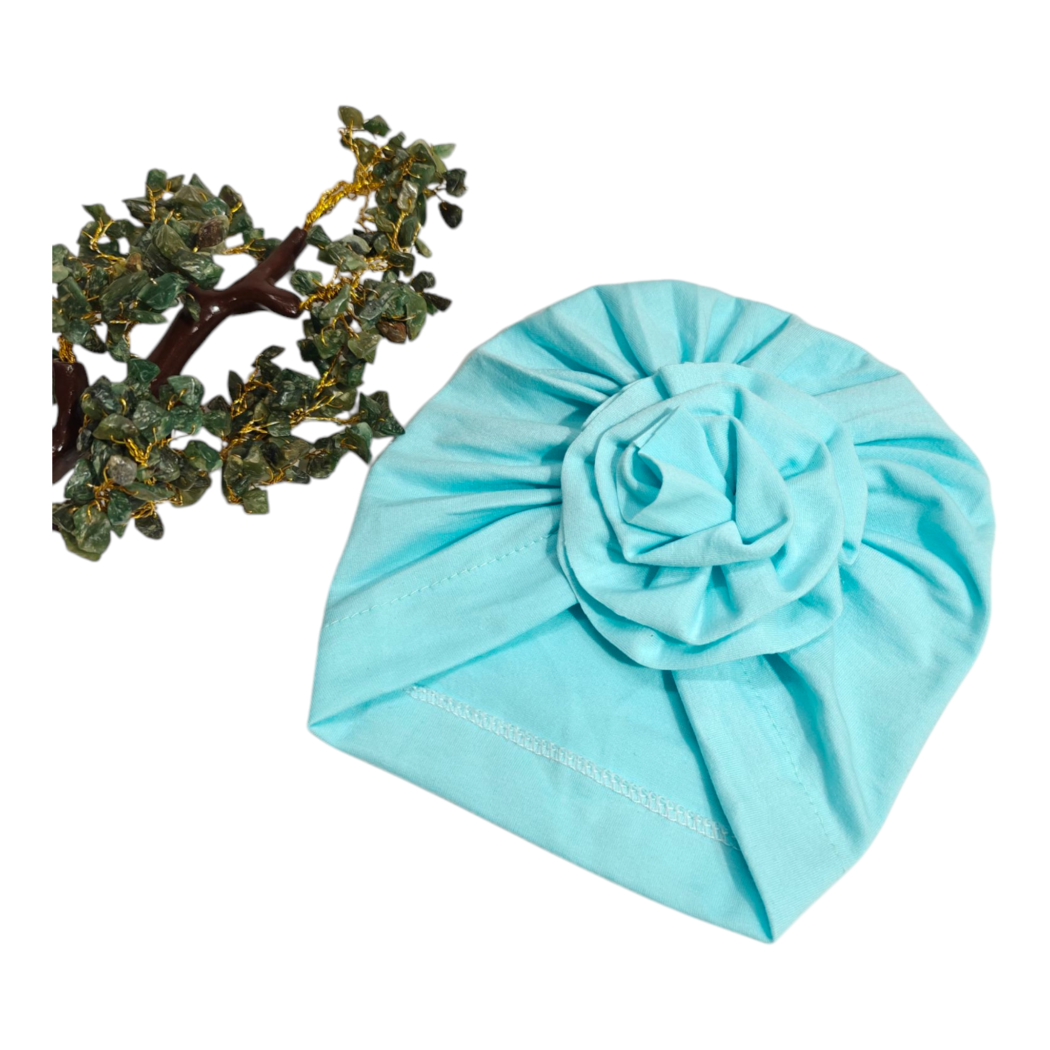 Flower Applique Turban Cap