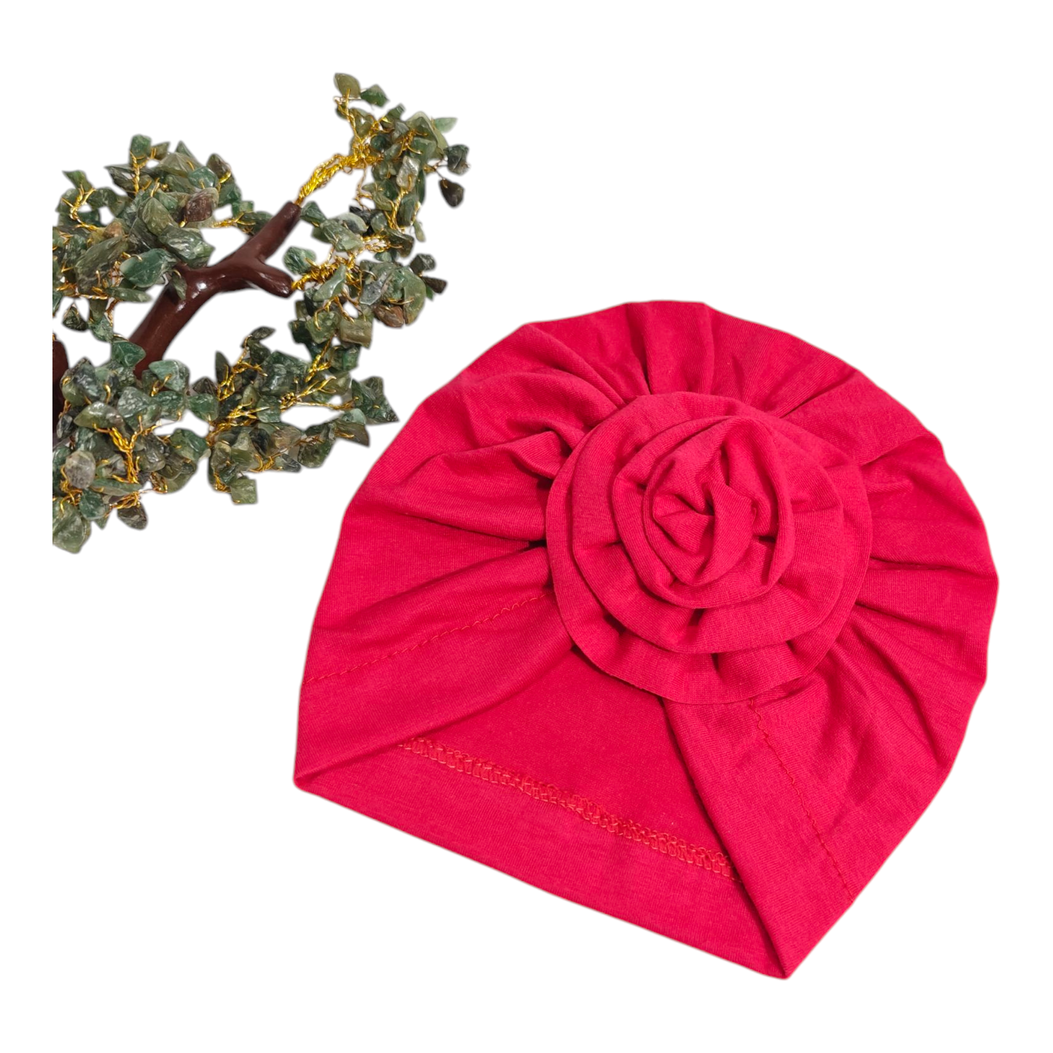 Flower Applique Turban Cap