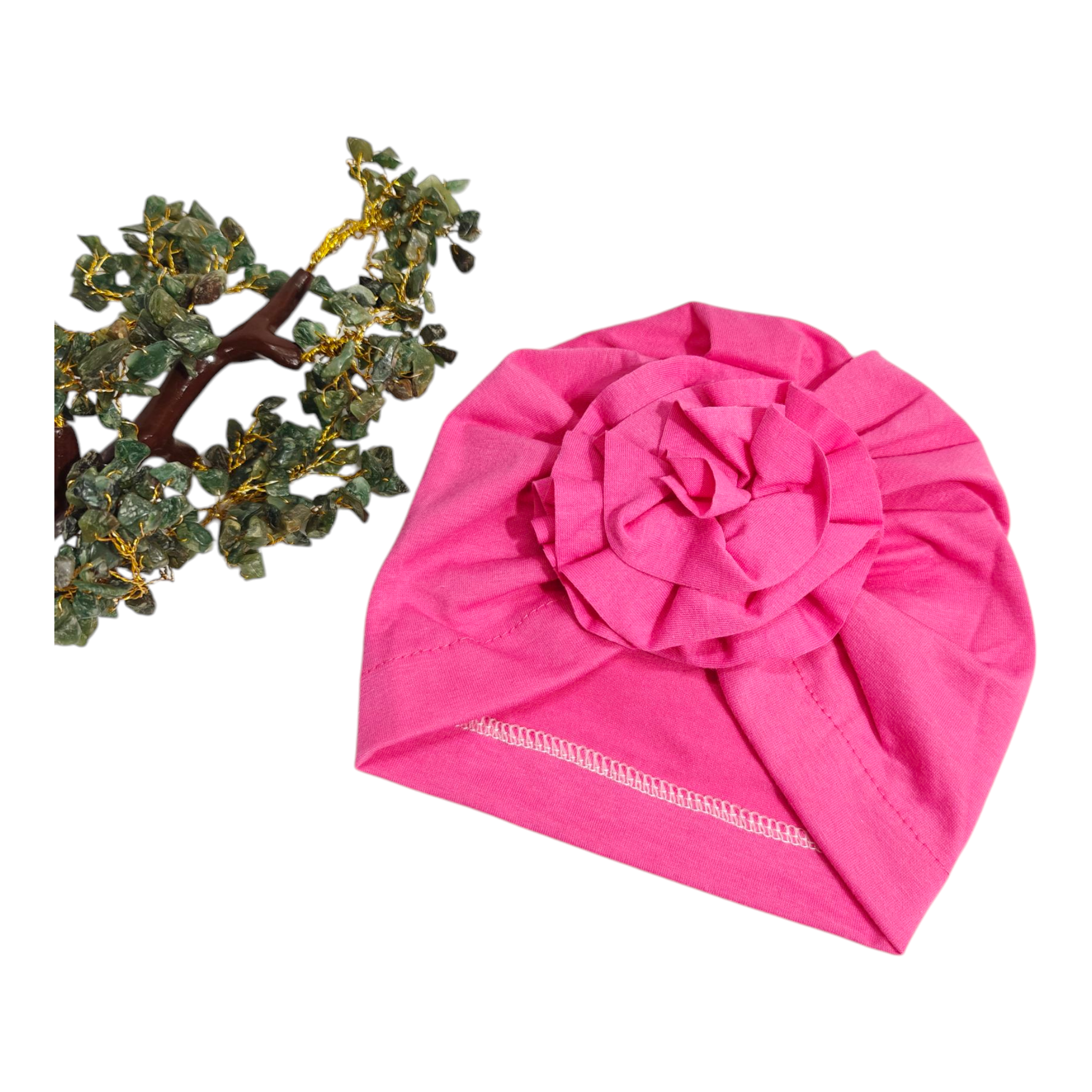 Flower Applique Turban Cap
