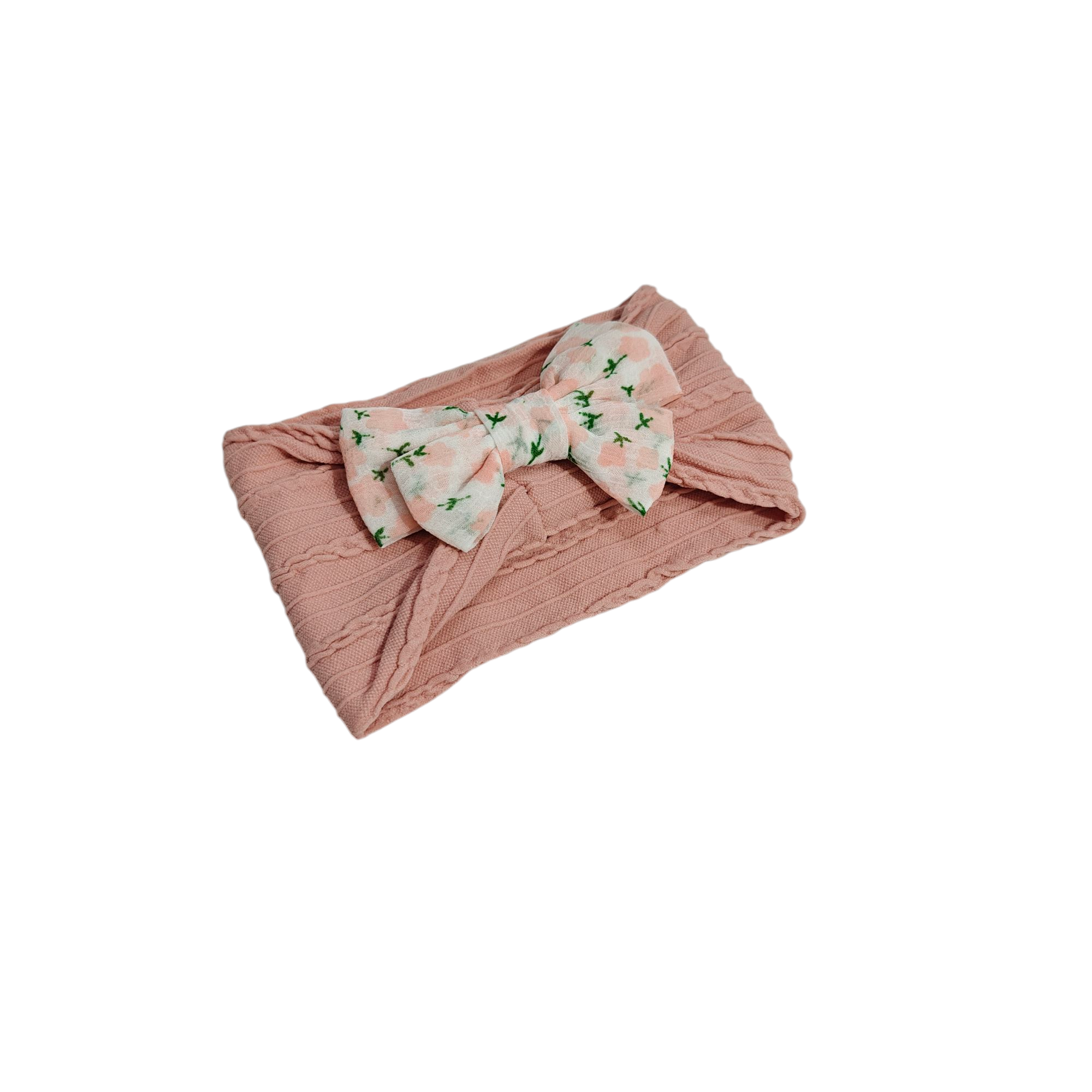 Flower Printed Bow Applique Headband