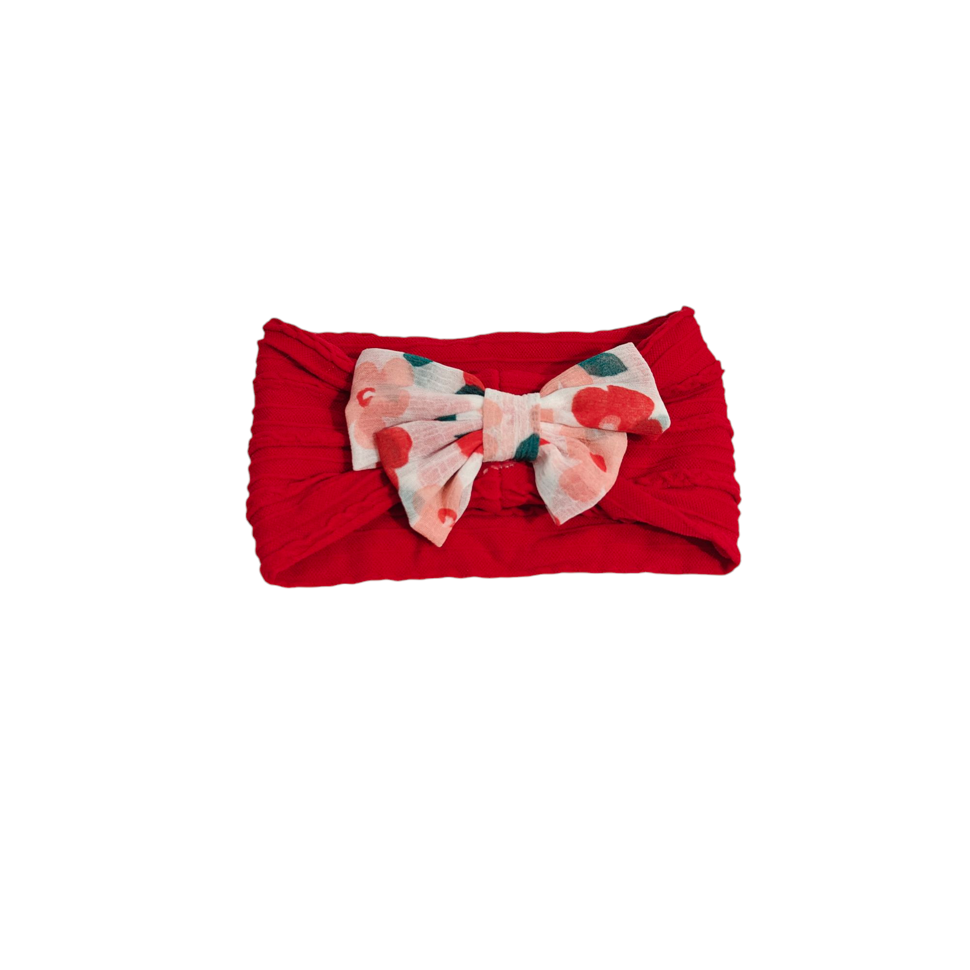 Flower Printed Bow Applique Headband