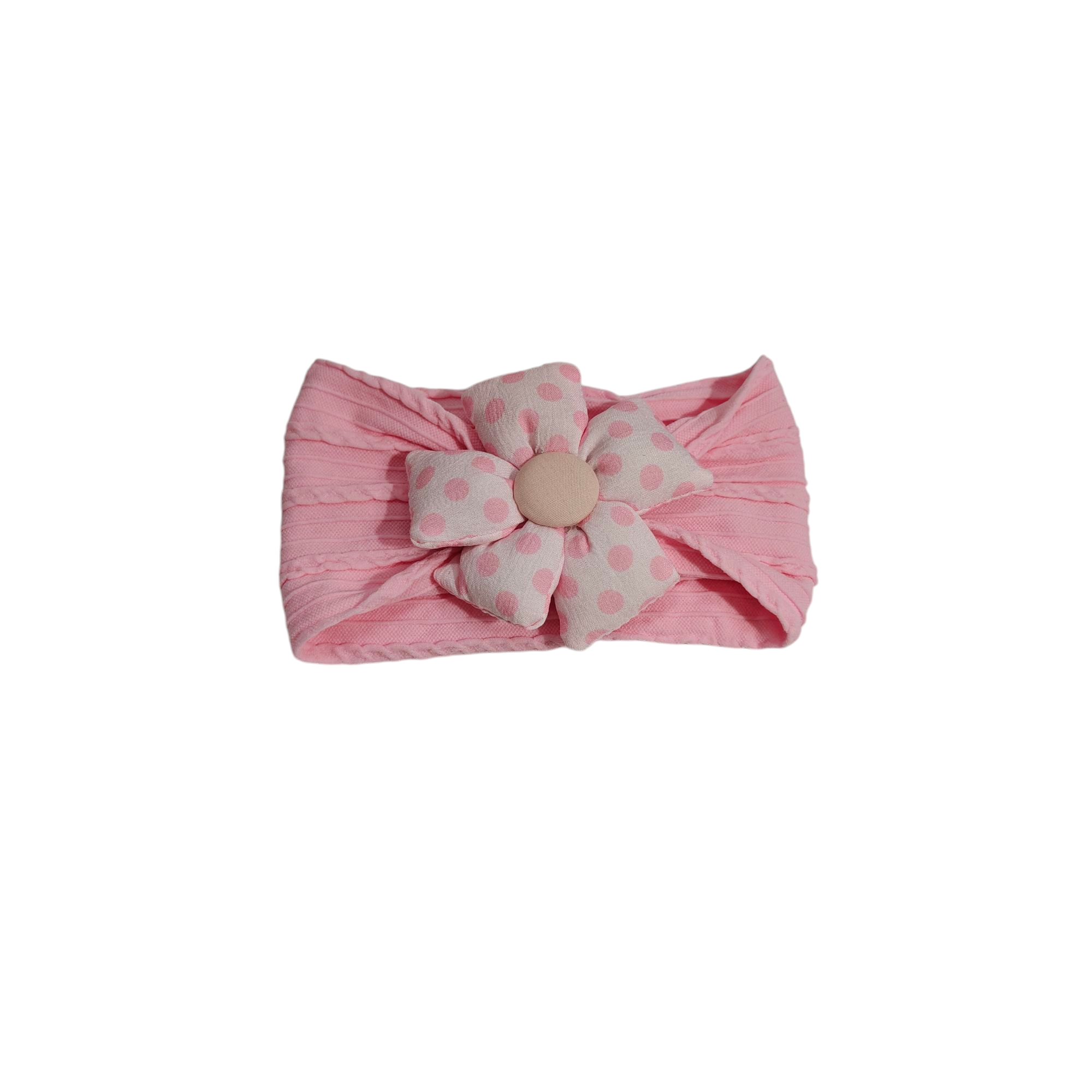 Polka Dots Printed Flower Applique Headband