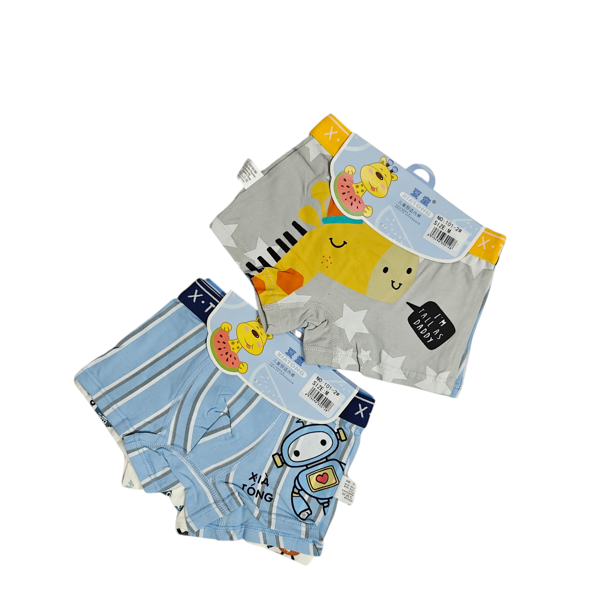 PACK OF 2 ANIMAL & CARTOONS PRINTED BOXERS - GREY & BLUE