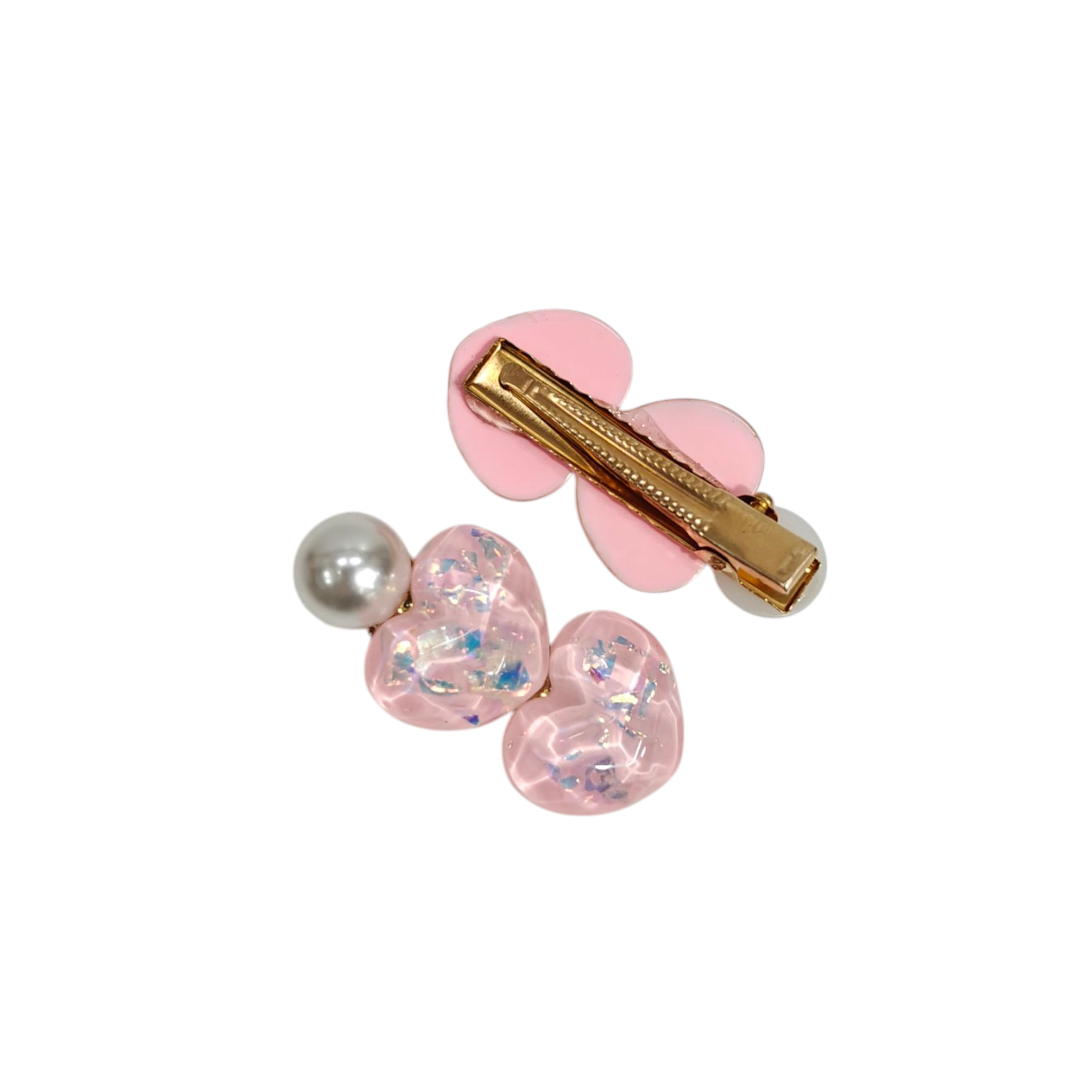 HEART SHAPE PEARL APPLIQUE HAIR PINS