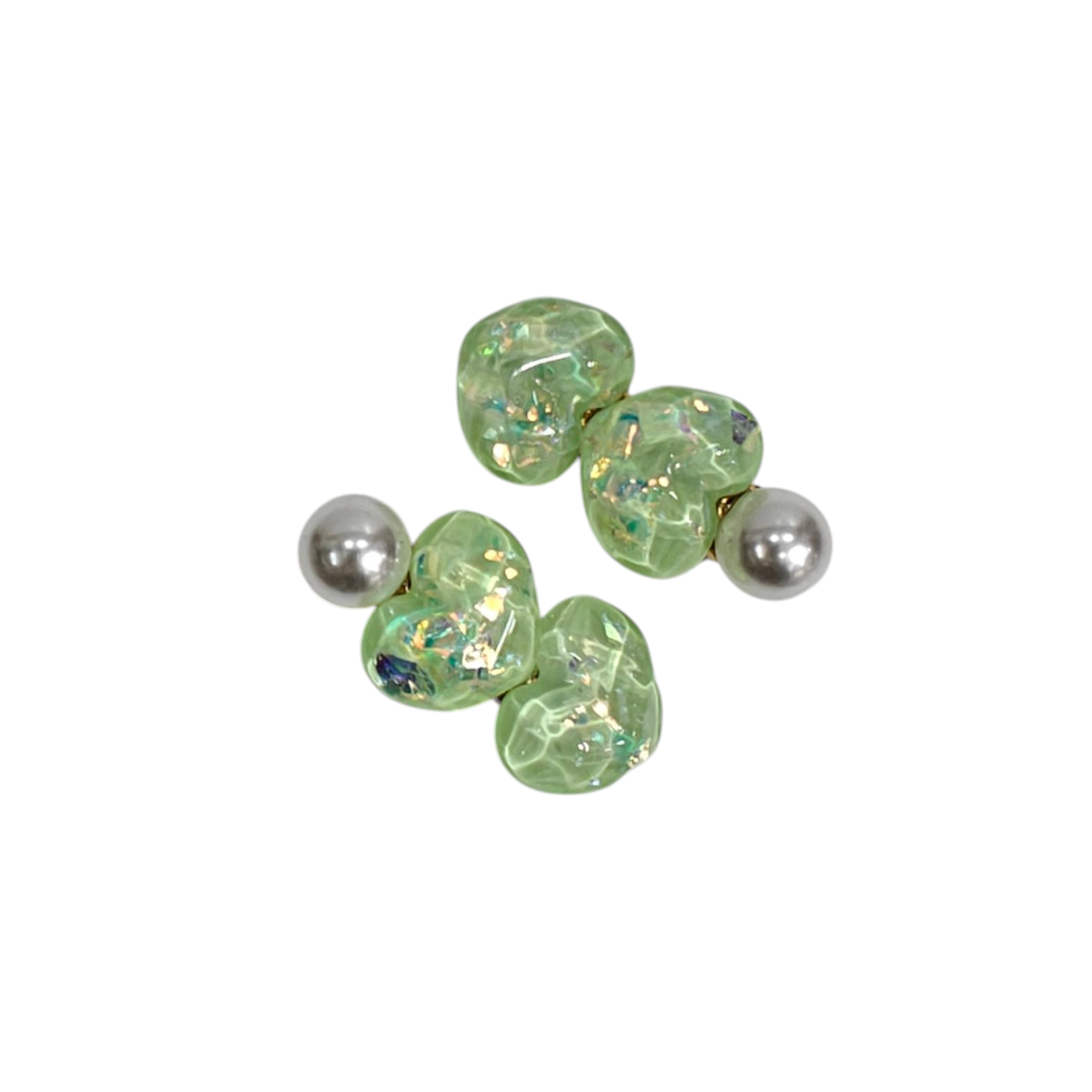 HEART SHAPE PEARL APPLIQUE HAIR PINS